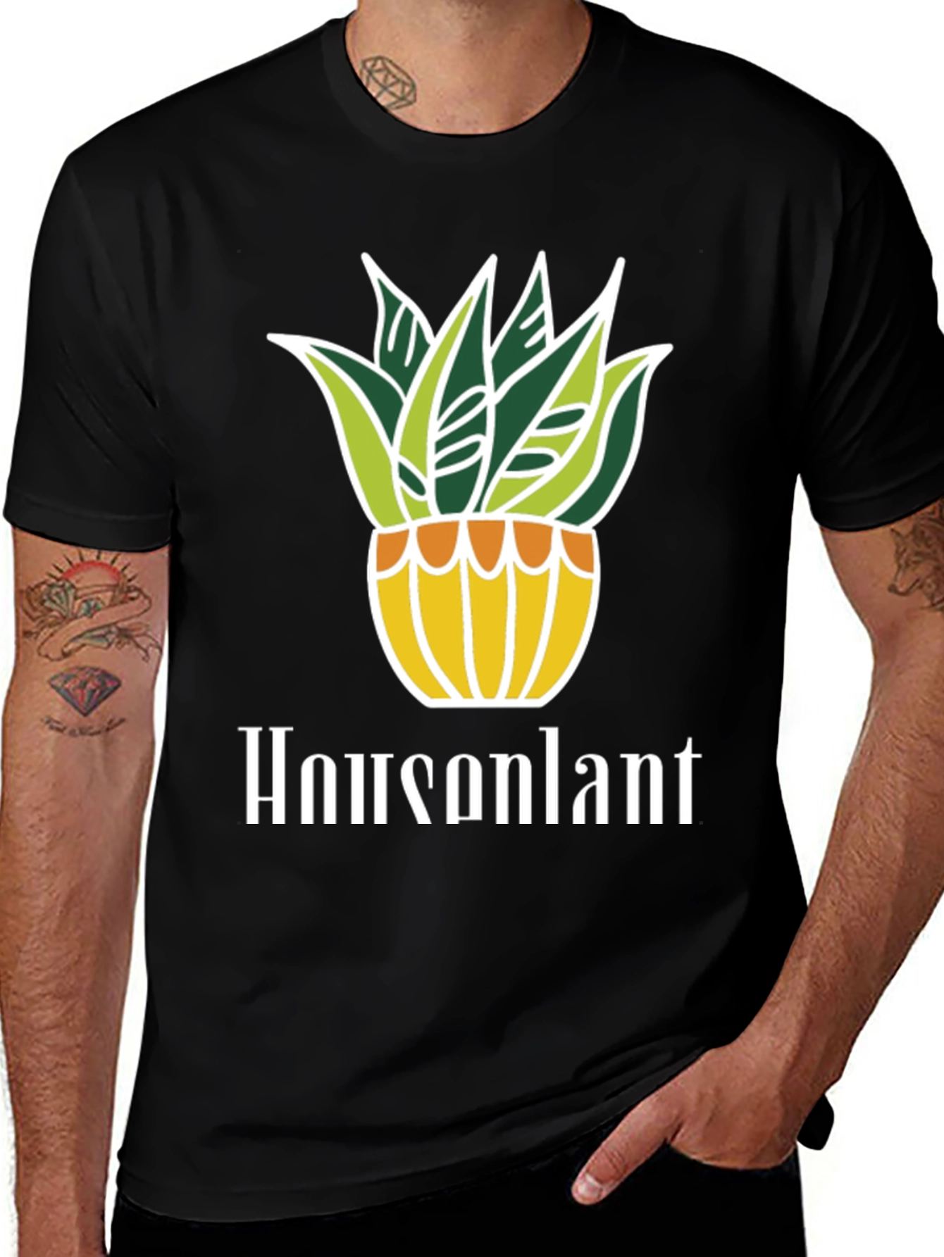 Variant 8 of Houseplant Graphic Tee - Black Cotton Blend Shirt