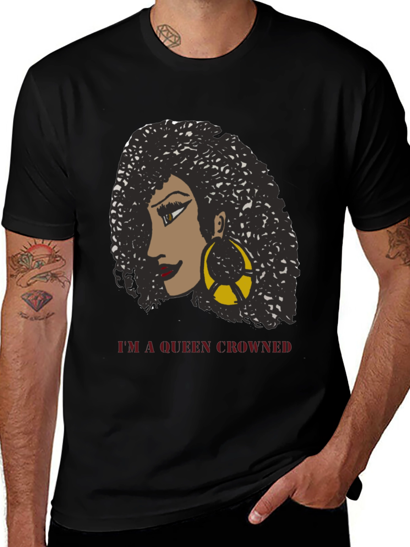 Variant 10 of Queen Crowned T-Shirt - Black Graphic Tee