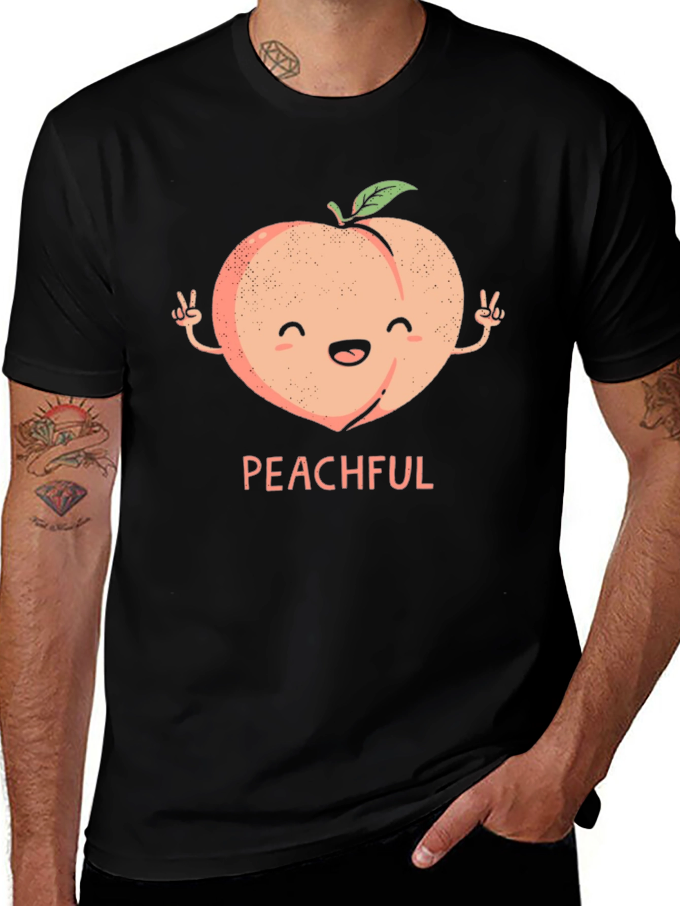 Variant 7 of Peachful Black T-Shirt