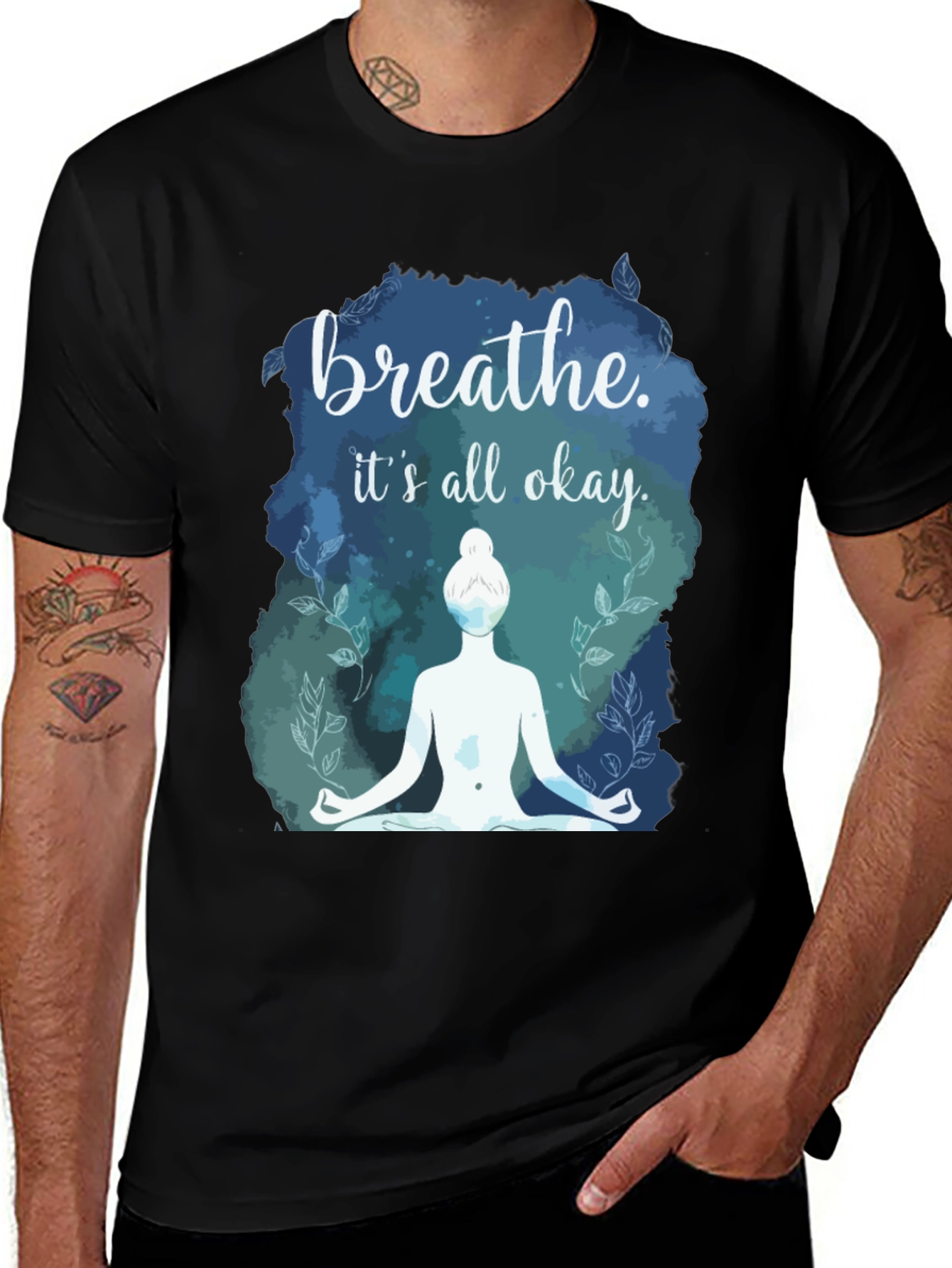 Variant 29 of Breathe It's All Okay Graphic Tee - Yoga Meditation T-Shirt