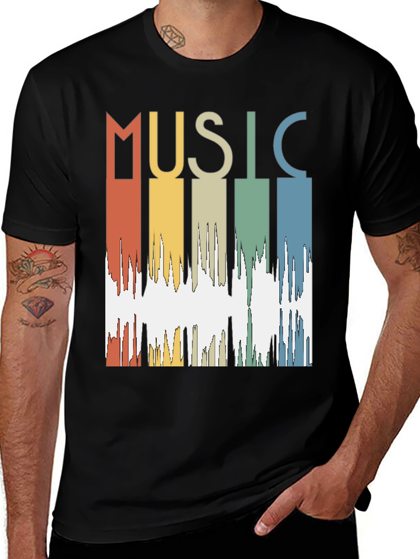 Variant 6 of Retro Music Waveform Graphic Tee