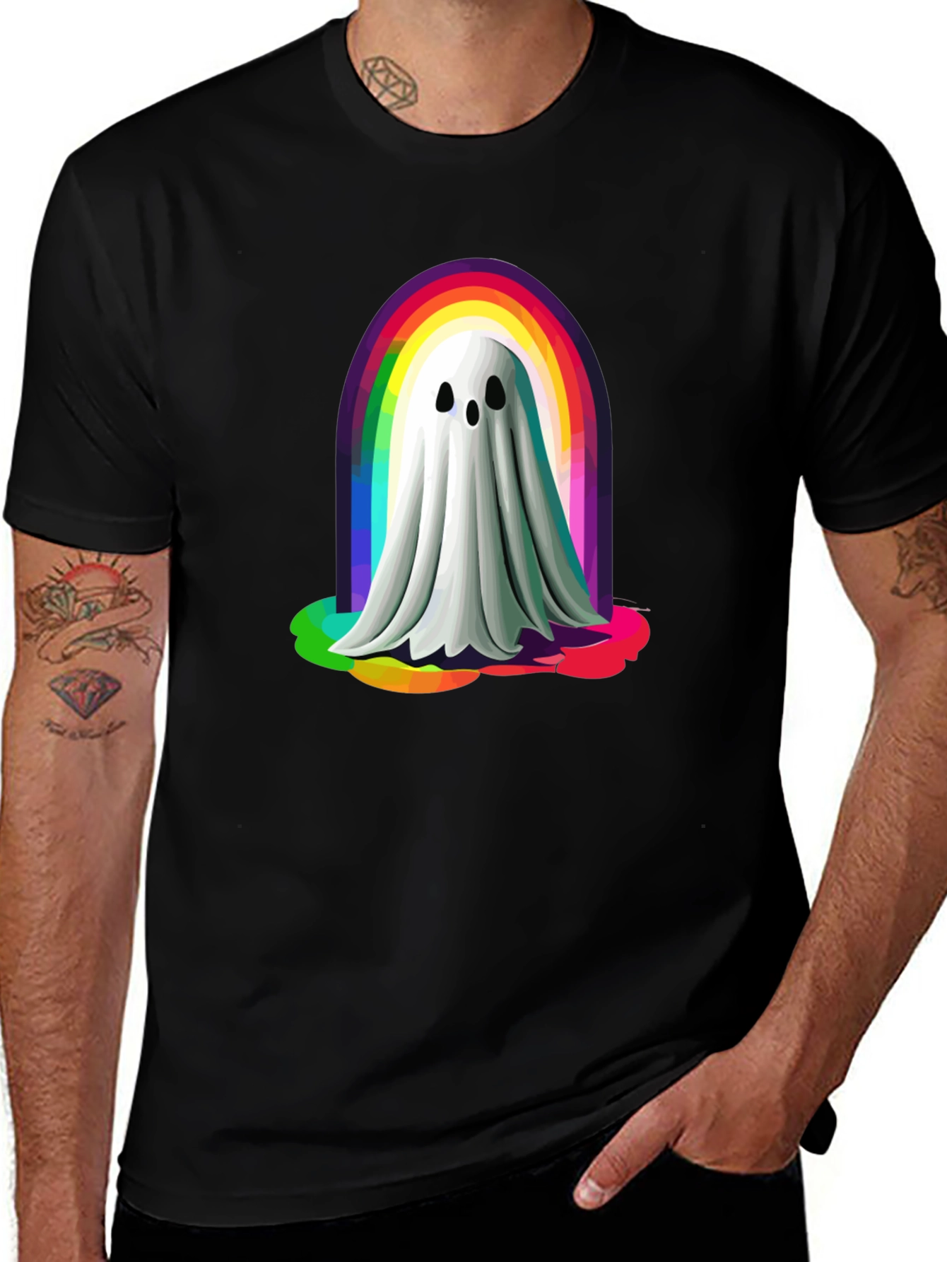 Variant 9 of Rainbow Ghost Graphic Tee