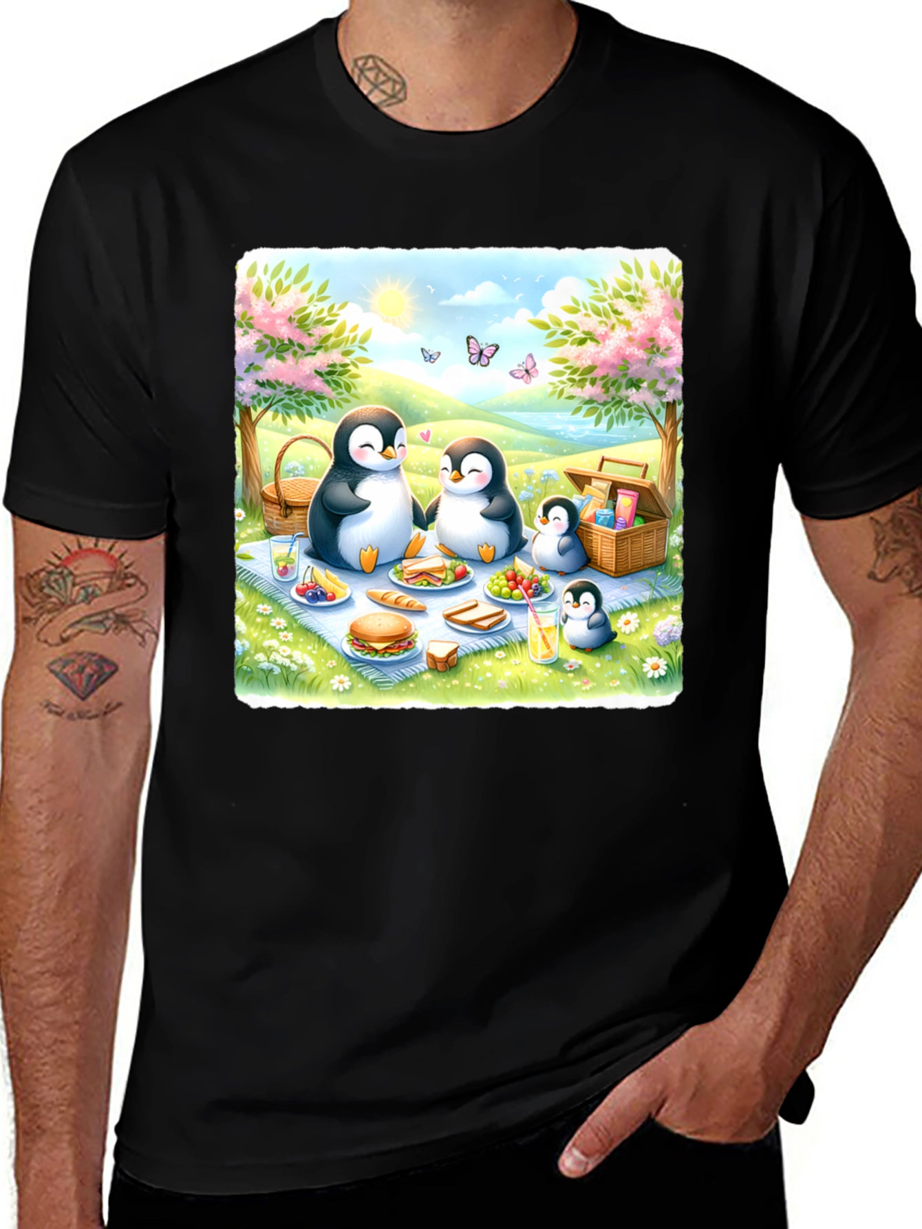 Variant 6 of Penguin Family Picnic T-Shirt