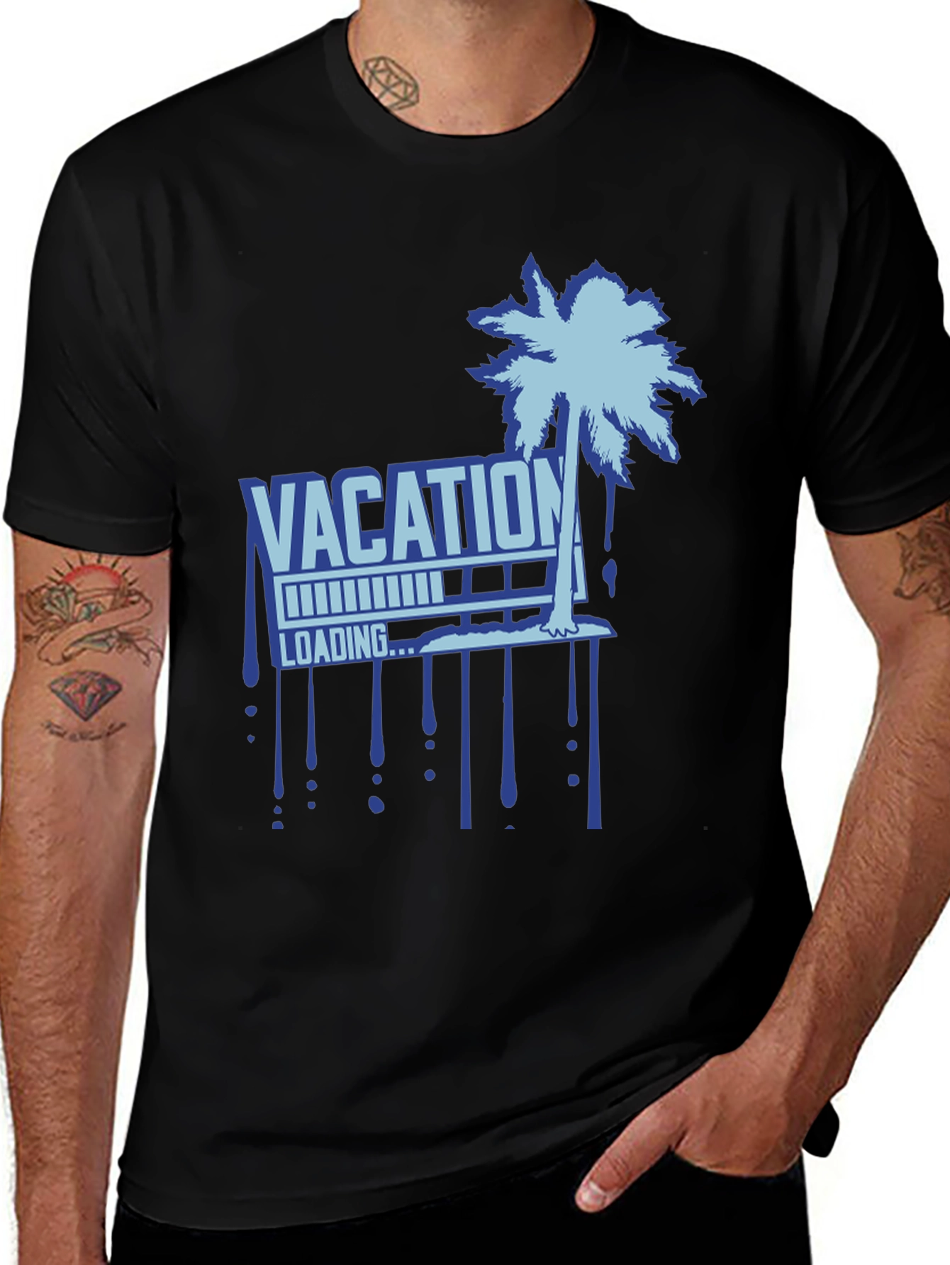 Variant 23 of Vacation Loading Palm Tree Graphic T-Shirt