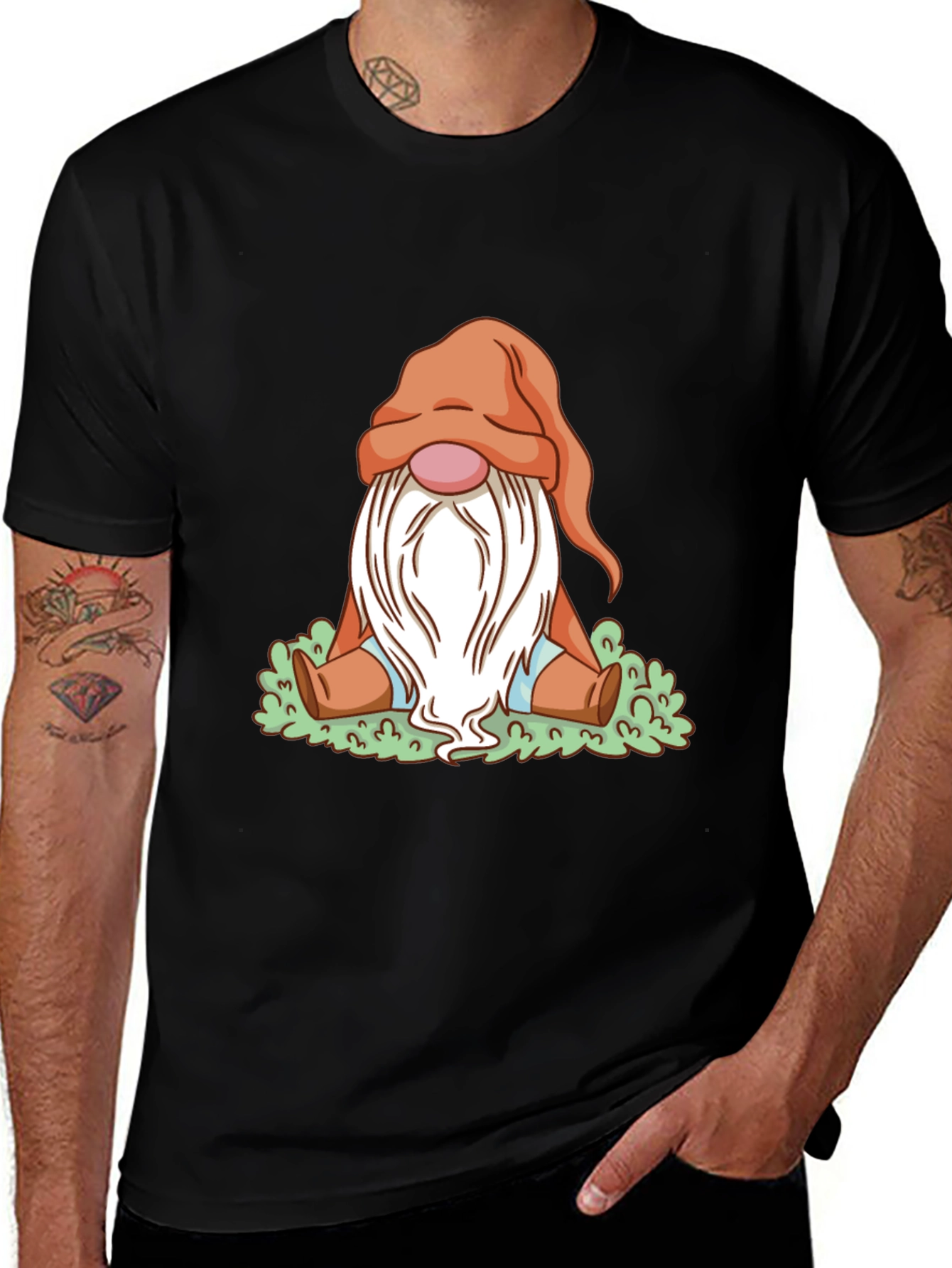 Variant 13 of Cute Gnome Graphic Tee - Black Unisex T-Shirt