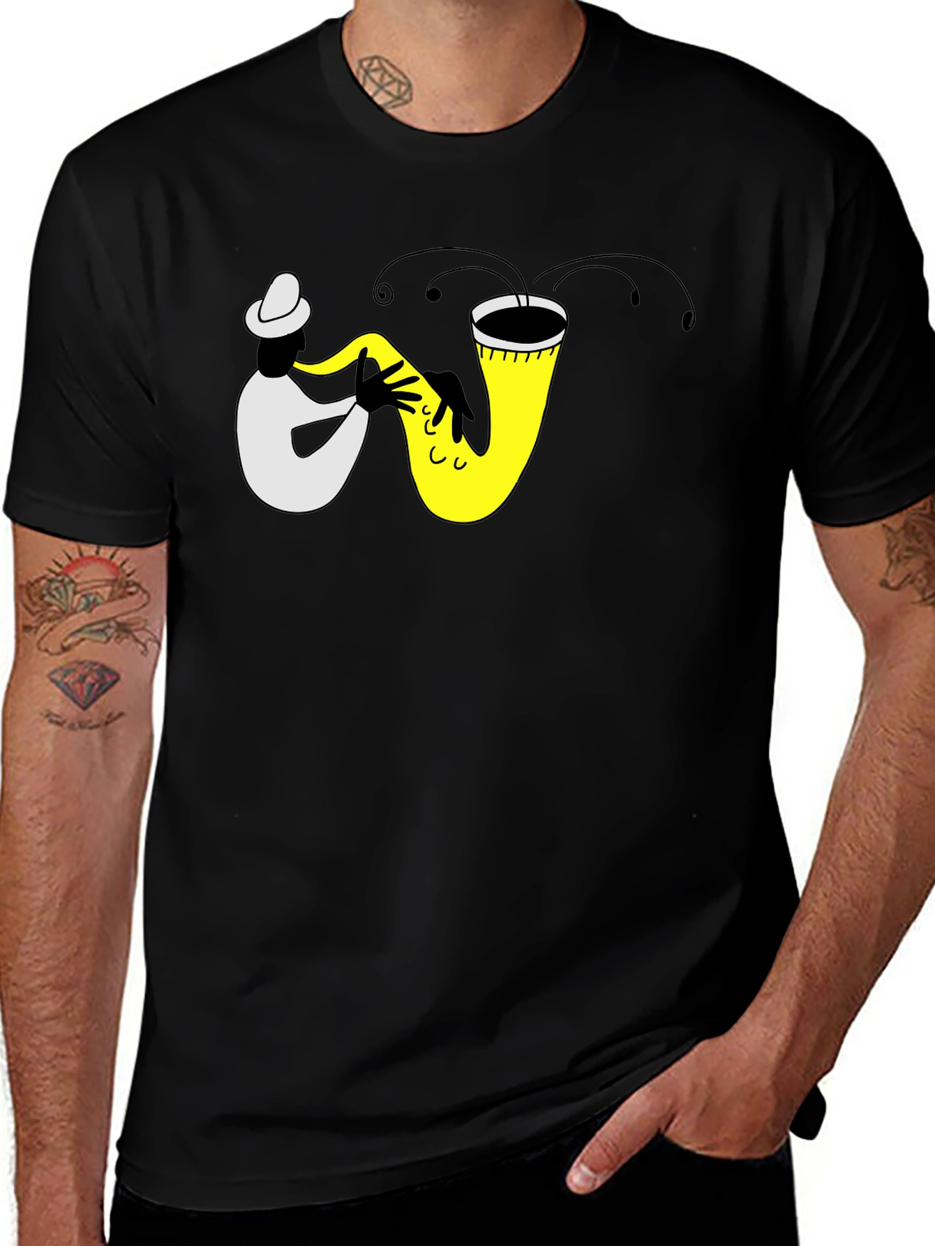 Variant 8 of Cool Jazz Saxophone Player T-Shirt