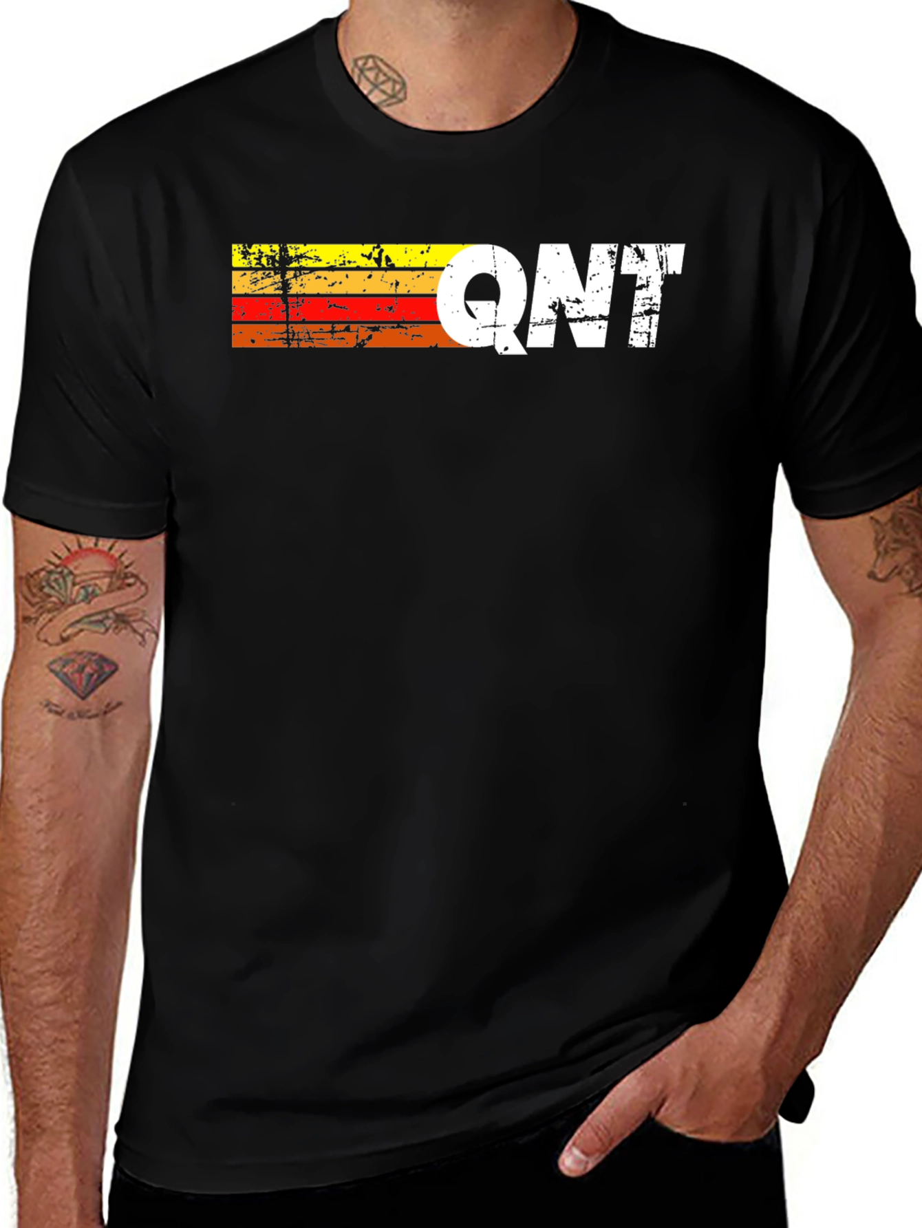 Variant 2 of QNT Graphic Tee - Retro Style Black T-Shirt