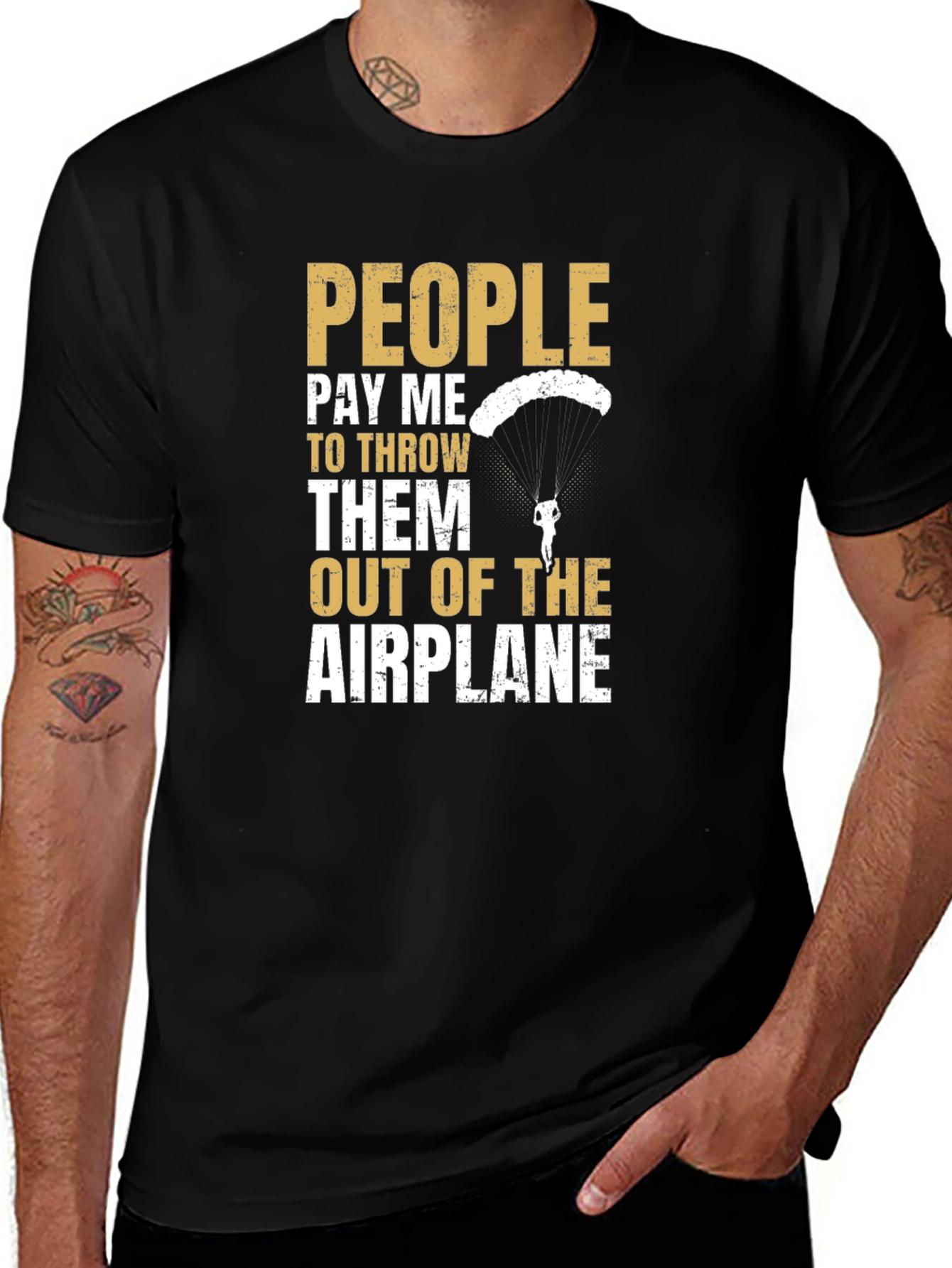 Variant 7 of Skydiving Humor Graphic Tee - People Pay Me T-Shirt