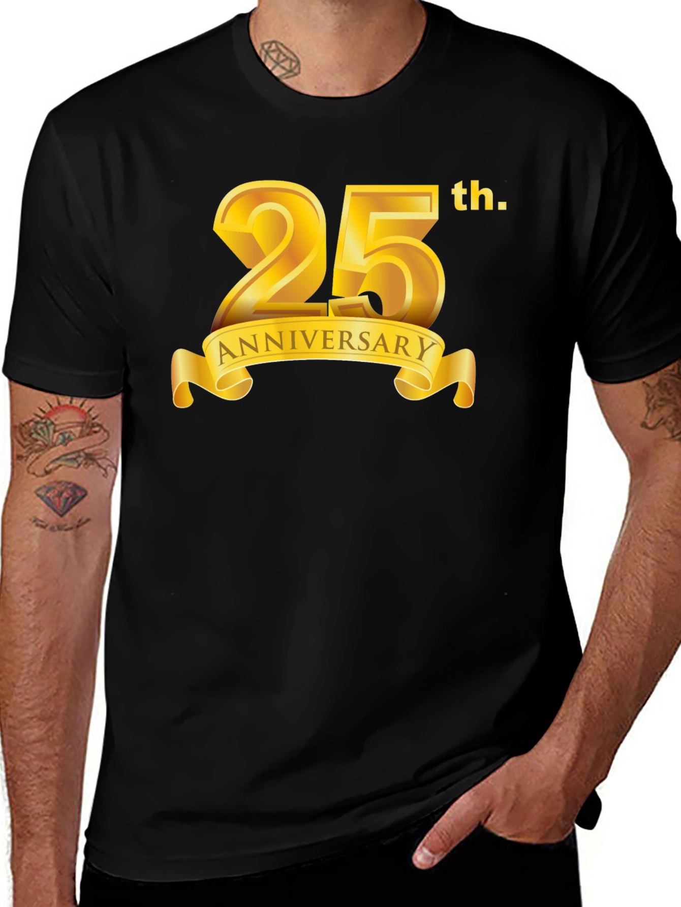 25th Anniversary Black Graphic T-Shirt