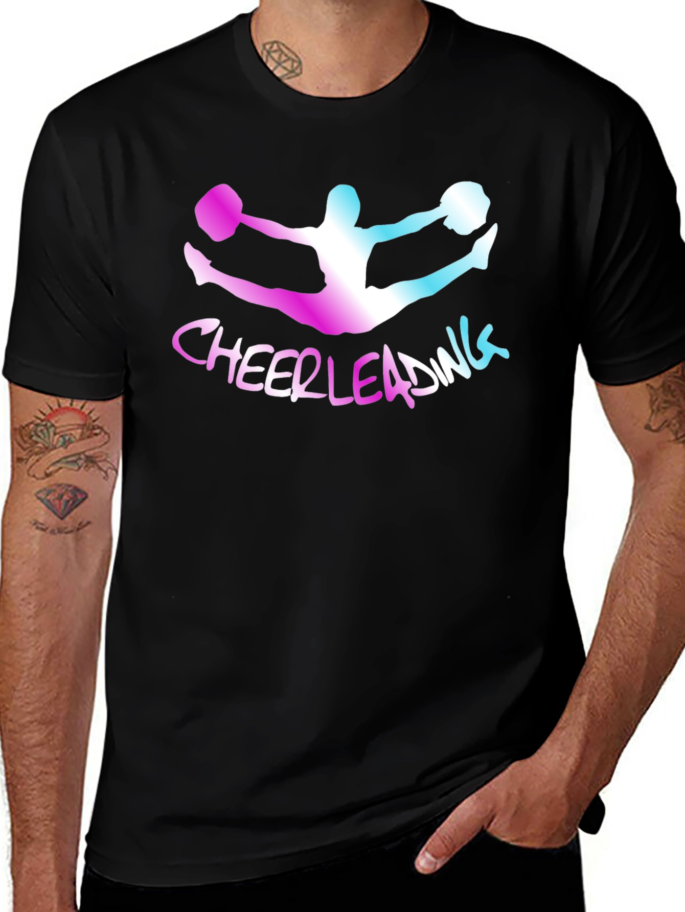 Variant 5 of Cheerleading Split T-Shirt - Novelty Graphic Tee