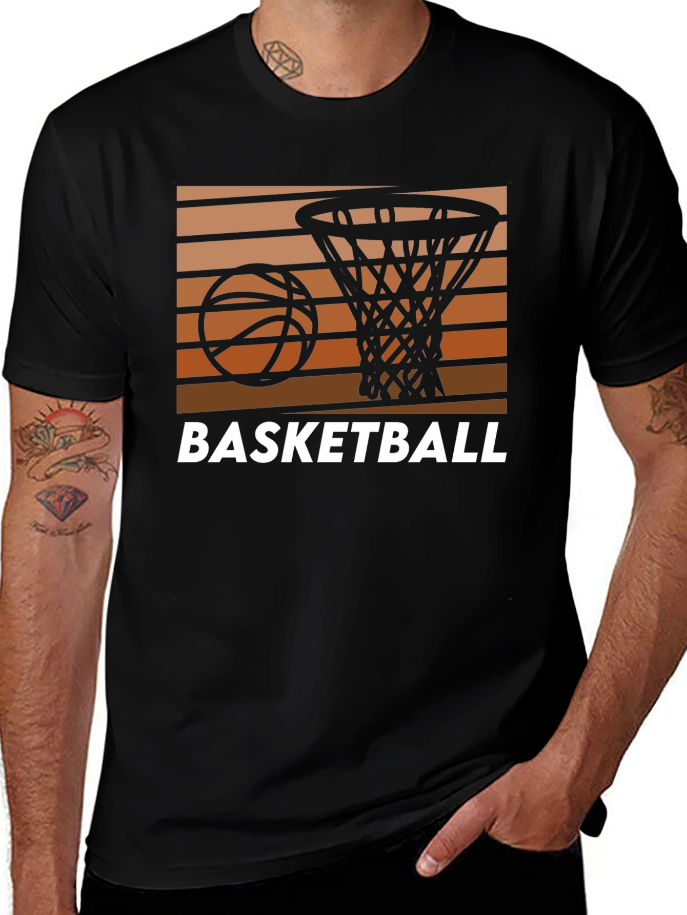 Variant 21 of Basketball Graphic Tee - Retro Style Cotton Shirt