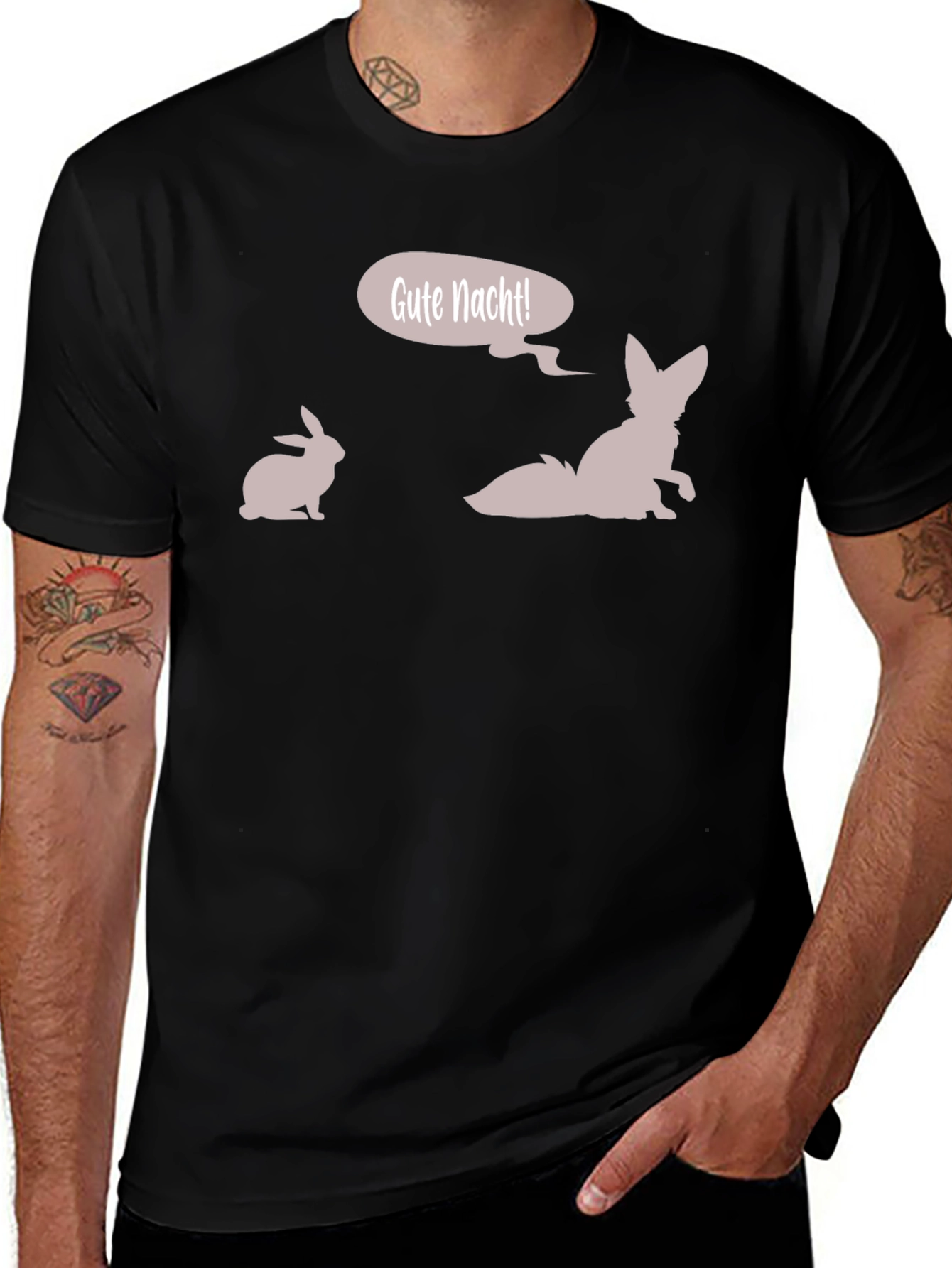 Variant 25 of Gute Nacht T-Shirt Rabbit & Fox Design