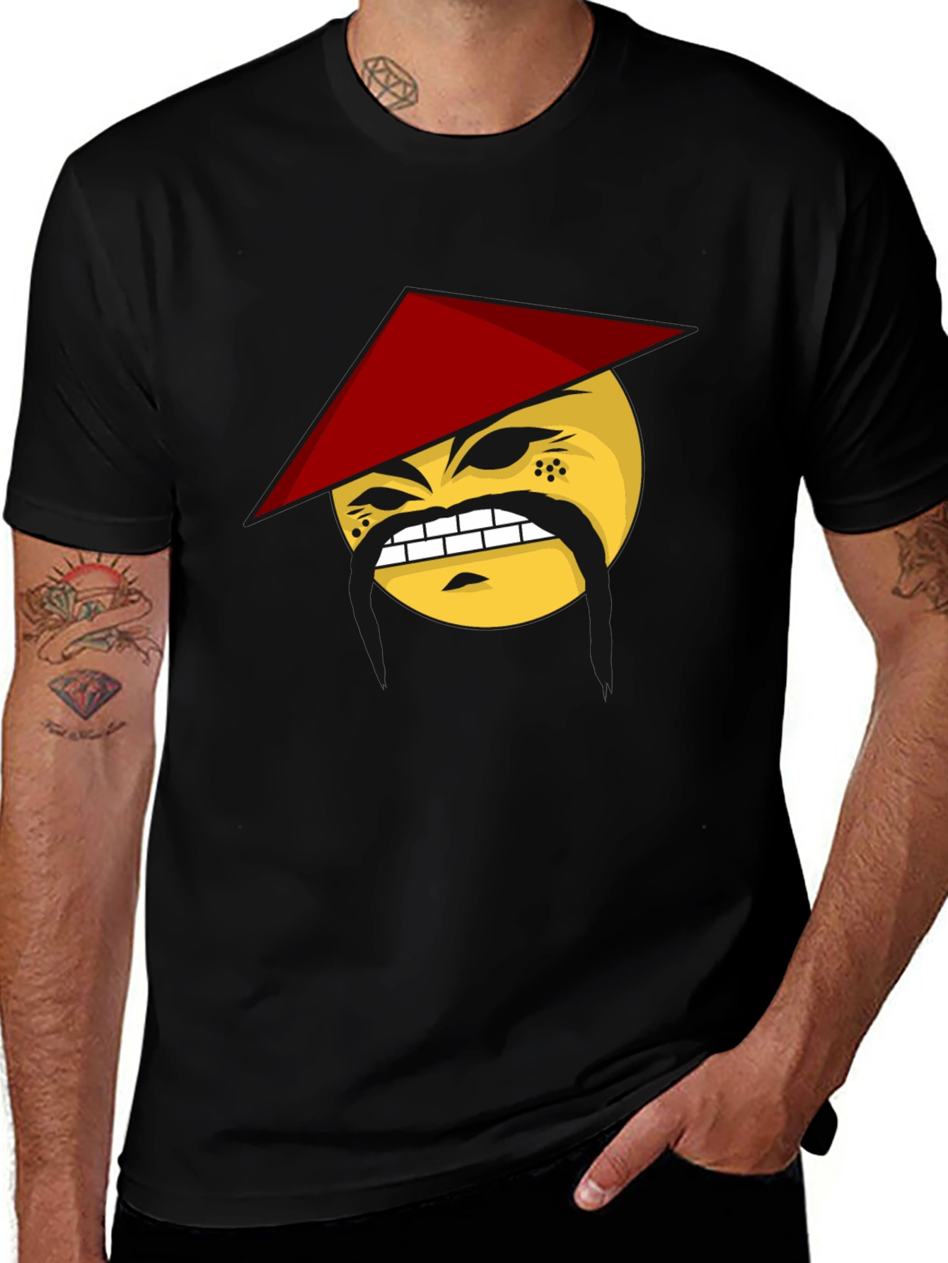 Variant 27 of Funny Emoji T-Shirt - Angry Asian Man
