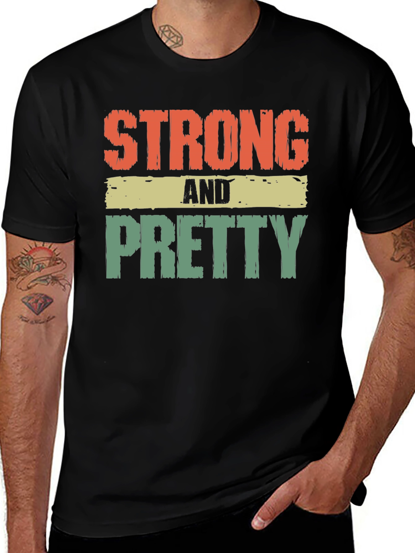 Variant 20 of Strong & Pretty Graphic Tee - Empowering Statement Shirt