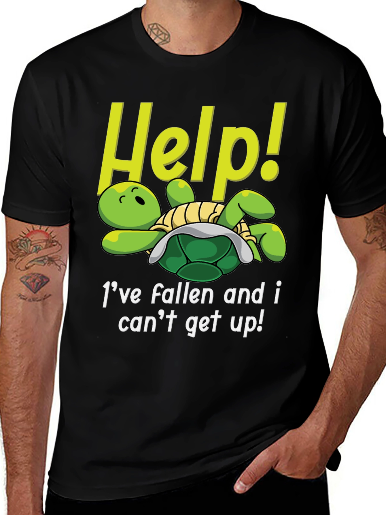 Variant 3 of Funny Turtle Help! I've Fallen T-Shirt