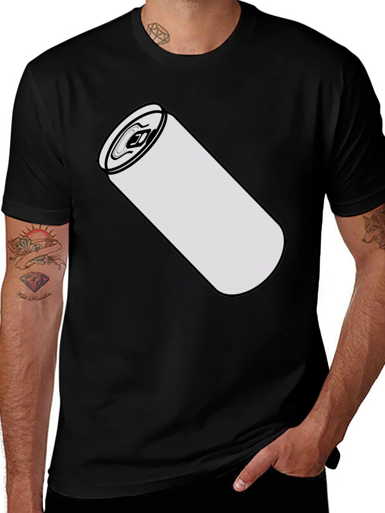 Variant 9 of Drink Can Graphic Tee - Black Cotton Blend Shirt