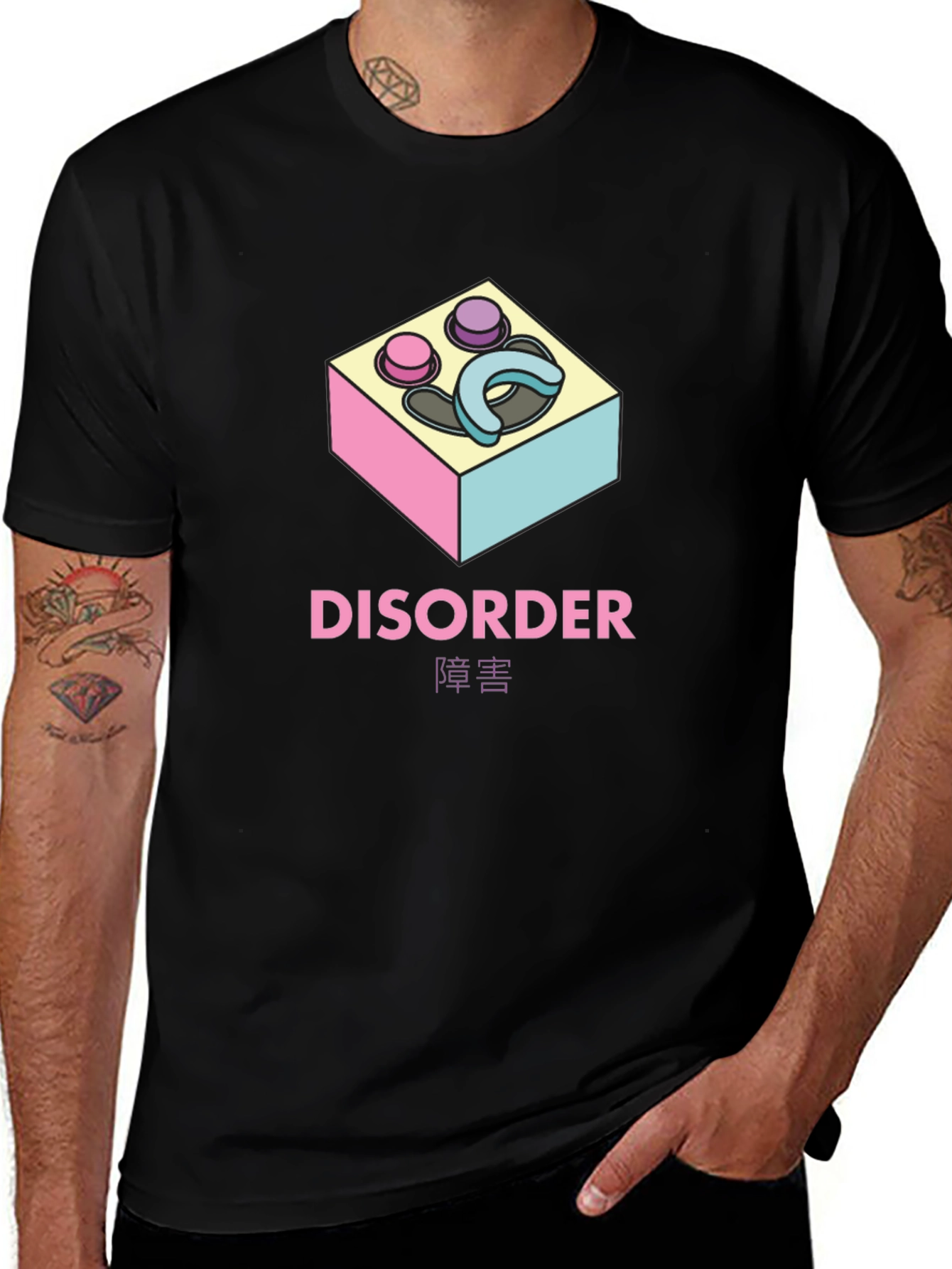 Variant 9 of Disorder Graphic Print Black T-Shirt