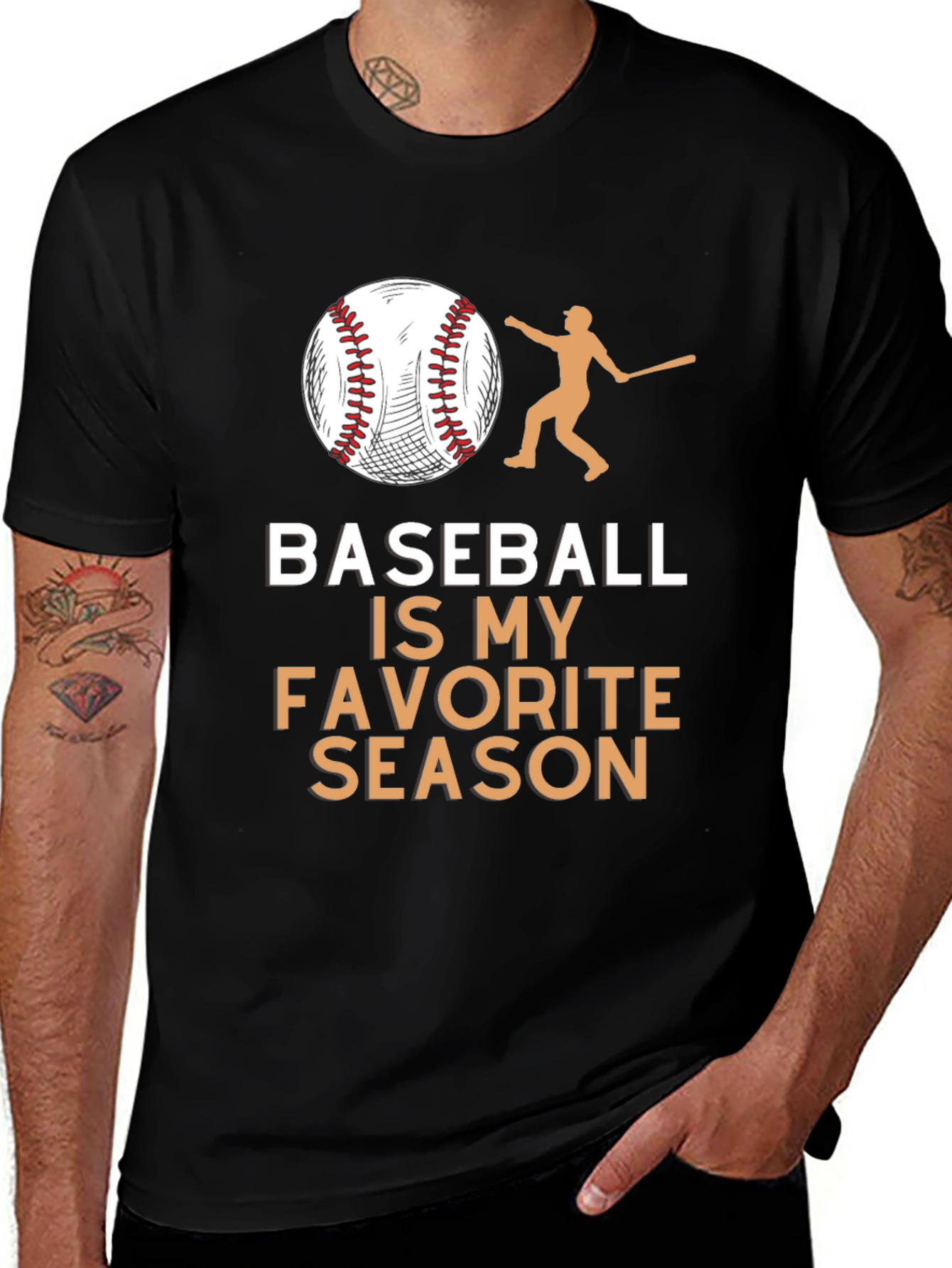 Variant 6 of Baseball is My Favorite Season Black T-Shirt