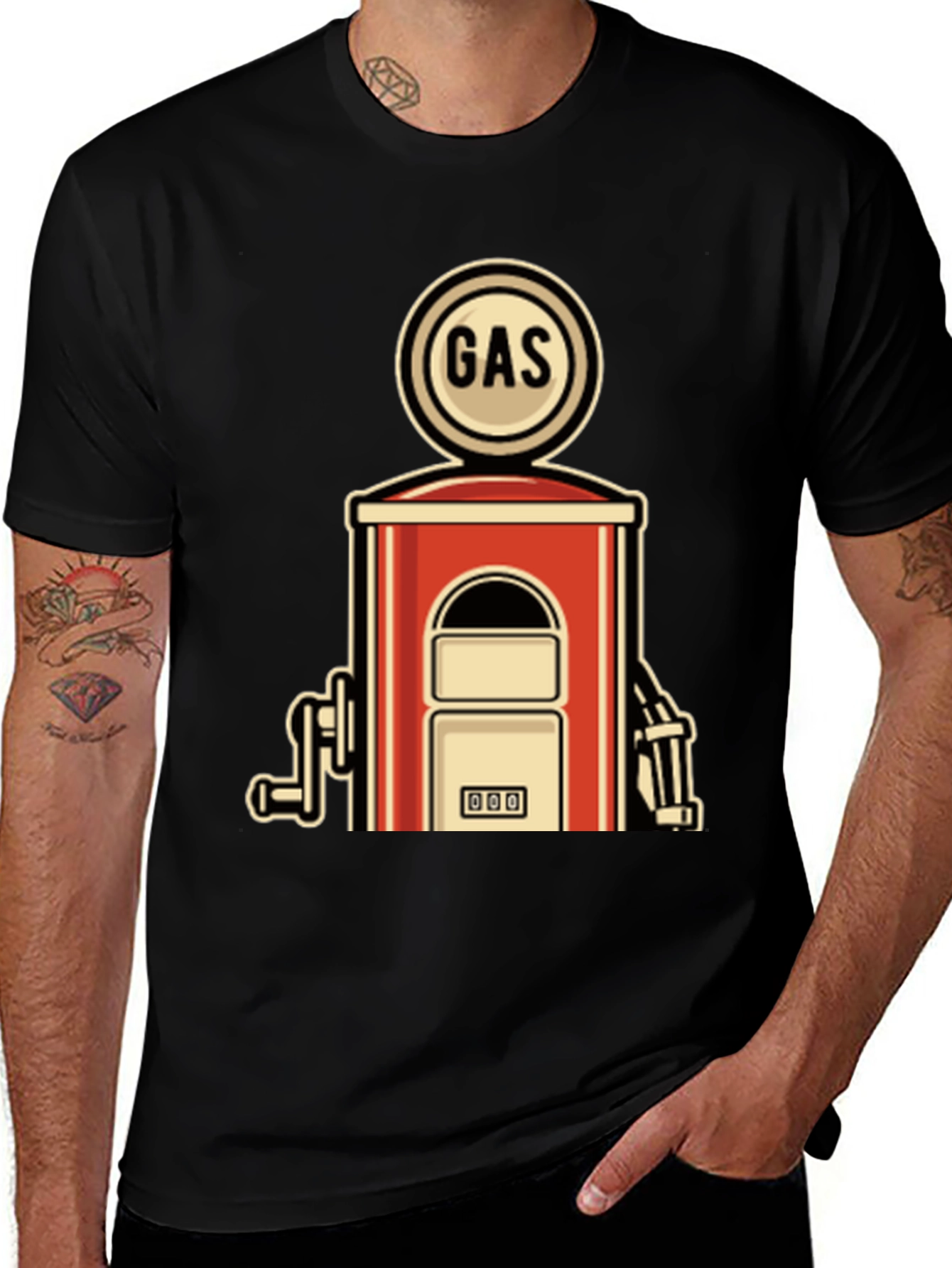 Variant 4 of Vintage Gas Pump Graphic Tee - Retro Style