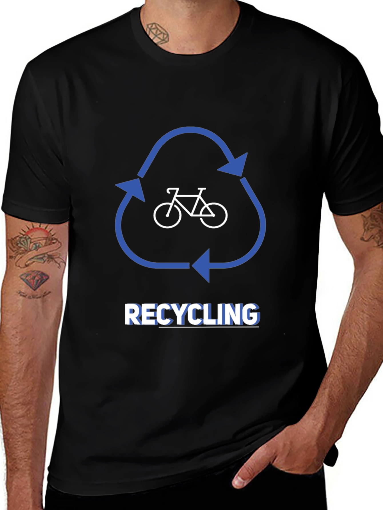 Recycling Bicycle T-Shirt - Eco Friendly Design