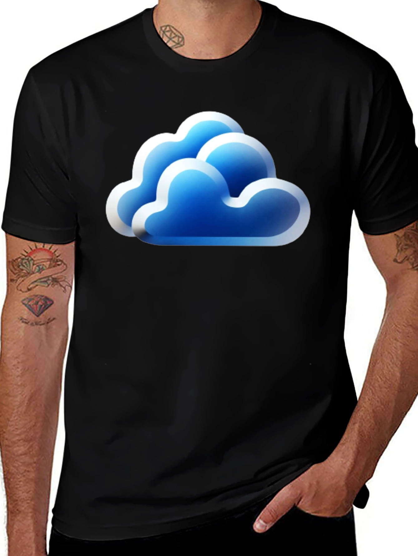 Cloud Logo Graphic T-Shirt - Modern Black Tee