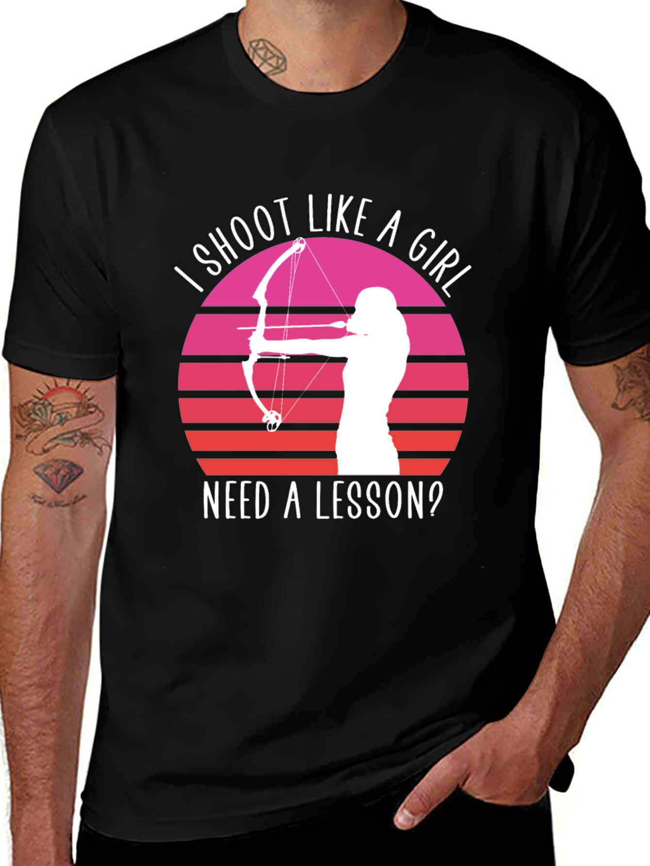 Variant 12 of I Shoot Like a Girl T-Shirt - Archery Bow Hunter Tee