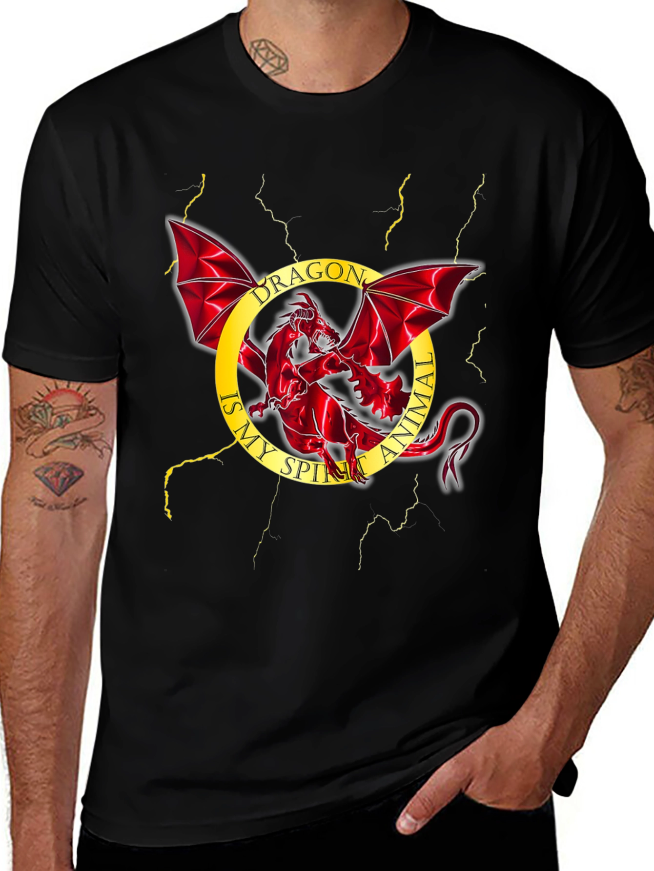 Variant 18 of Dragon Spirit Animal Black T-Shirt