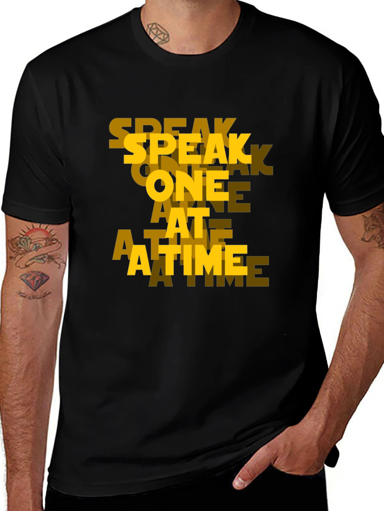 Variant 9 of Speak One At A Time Black Graphic Tee