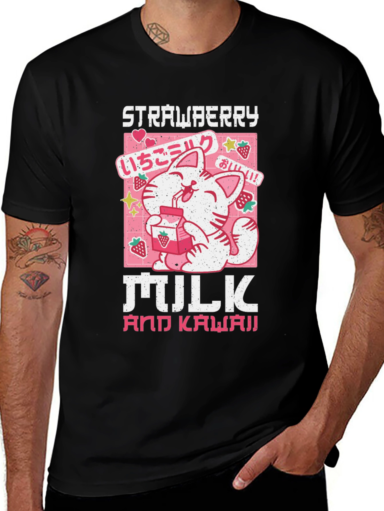 Variant 28 of Strawberry Milk & Kawaii Cat T-Shirt