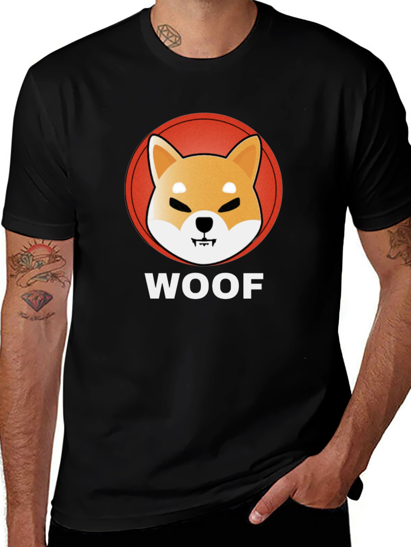 Woof Shiba Inu Black T-Shirt