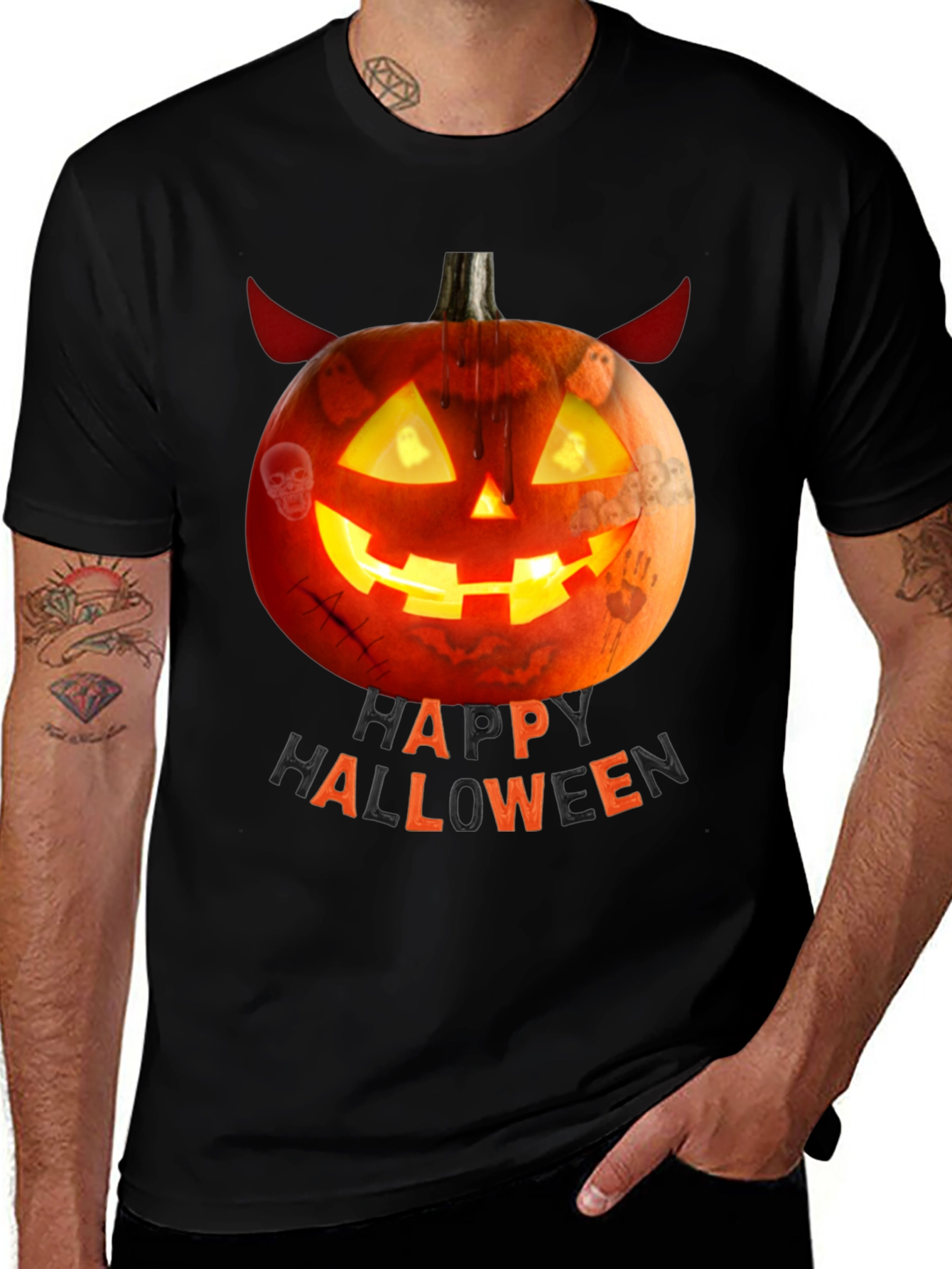 Variant 17 of Halloween Pumpkin Devil T-Shirt