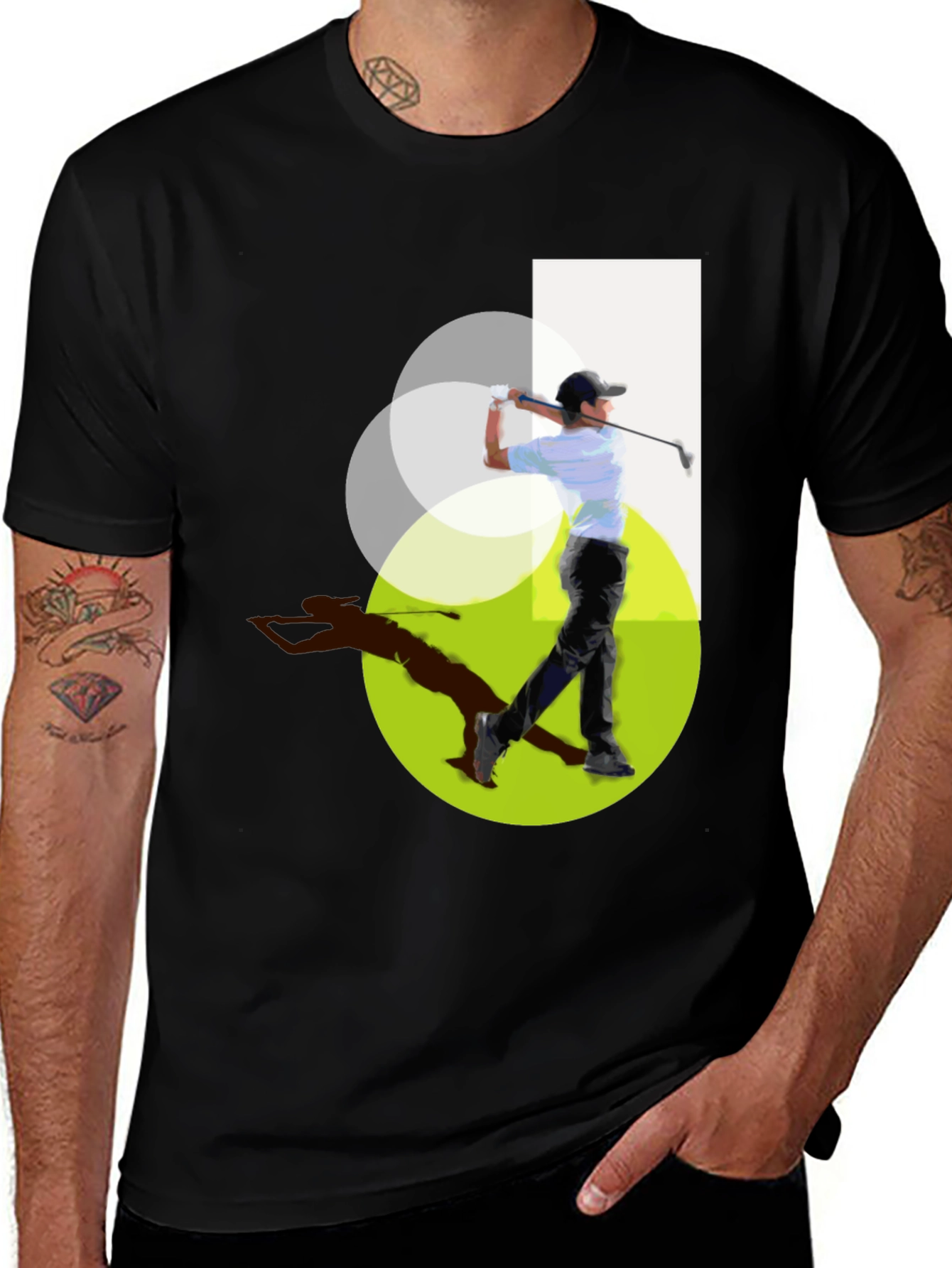 Variant 19 of Golf Swing Graphic Tee - Modern Geometric Design