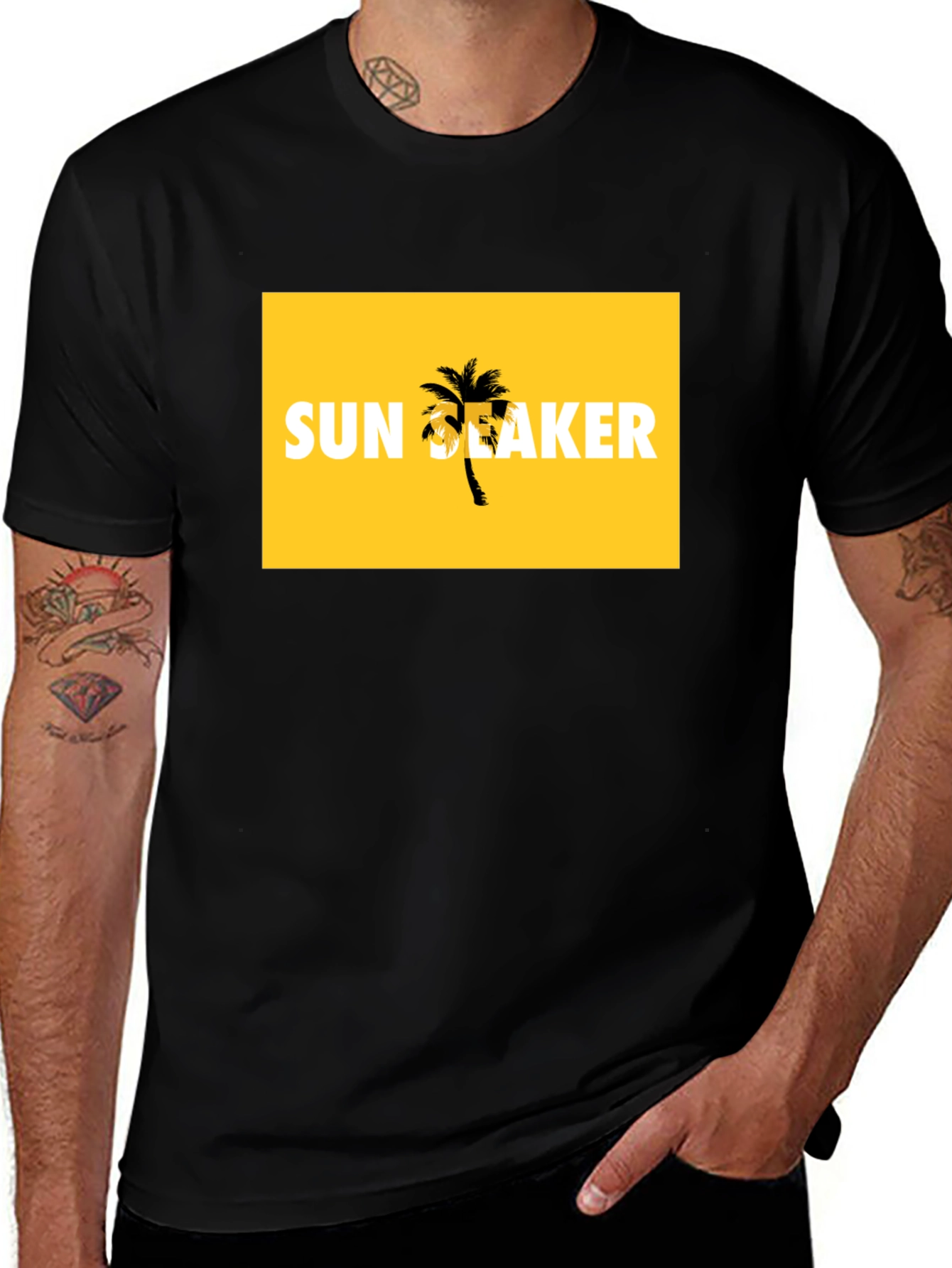 Variant 20 of Sun Seaker Graphic Tee - Black T-Shirt