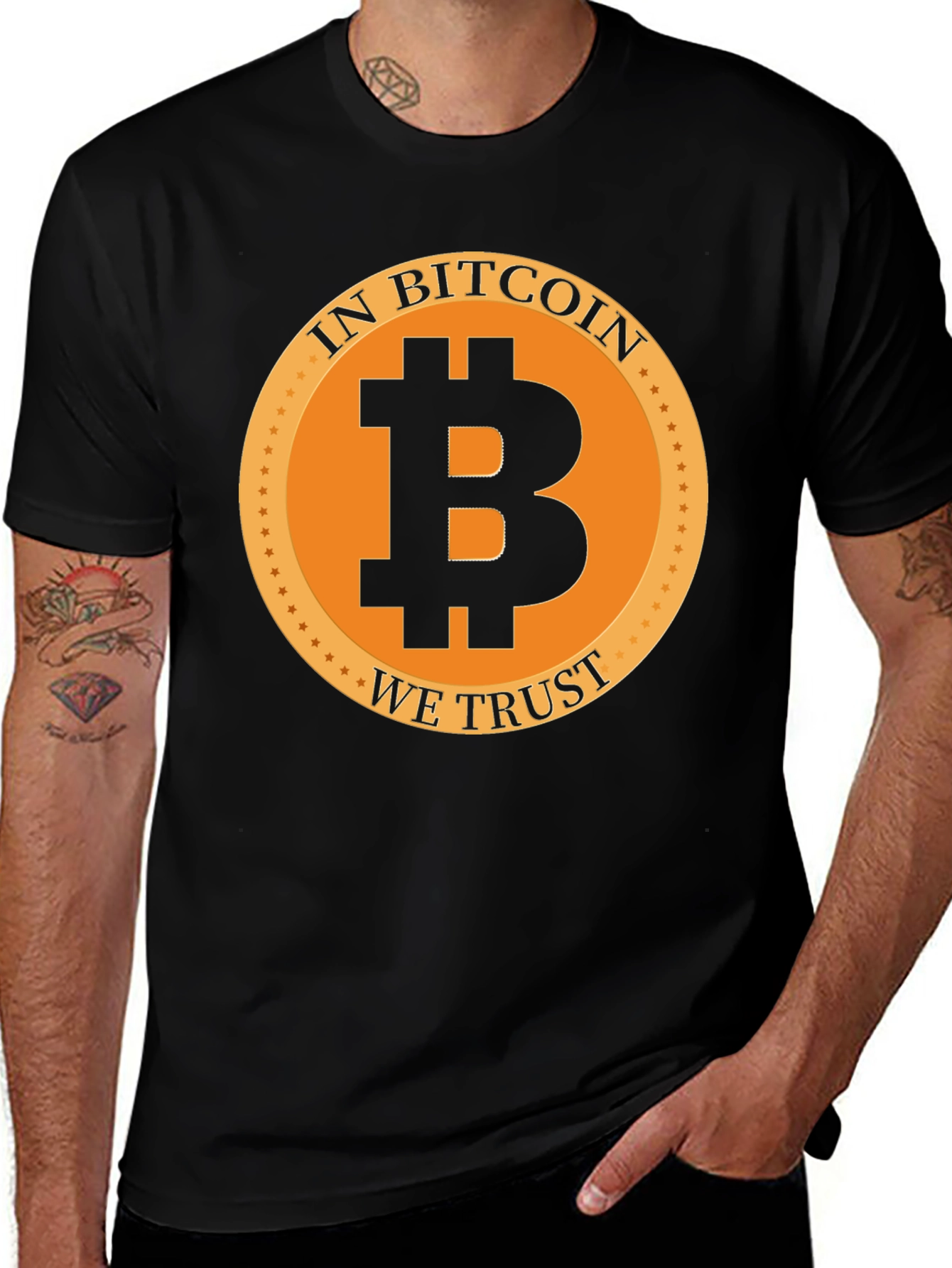 Variant 17 of In Bitcoin We Trust Black Graphic Tee