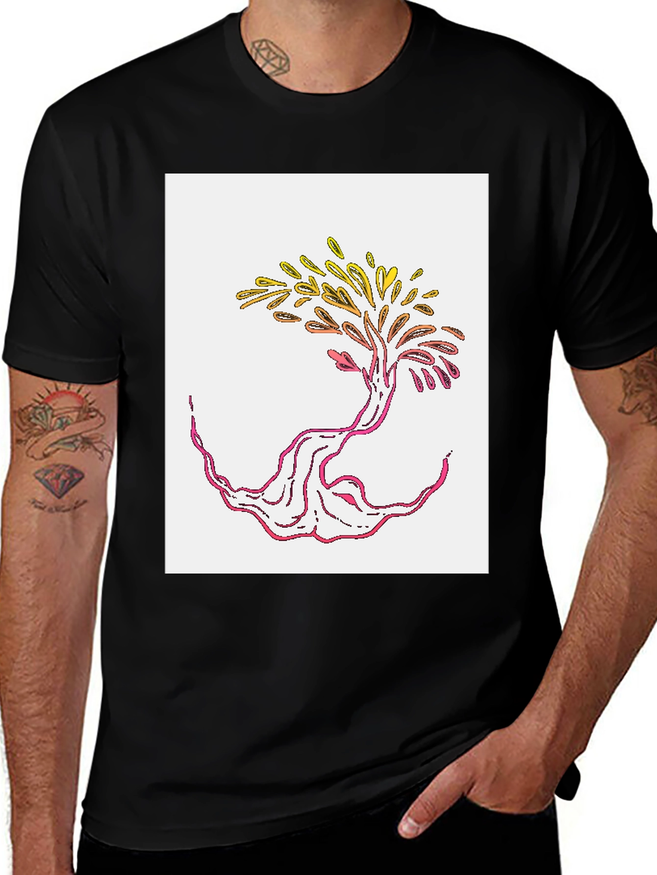 Variant 27 of Whimsical Tree Graphic Tee - Unique Artistic Design
