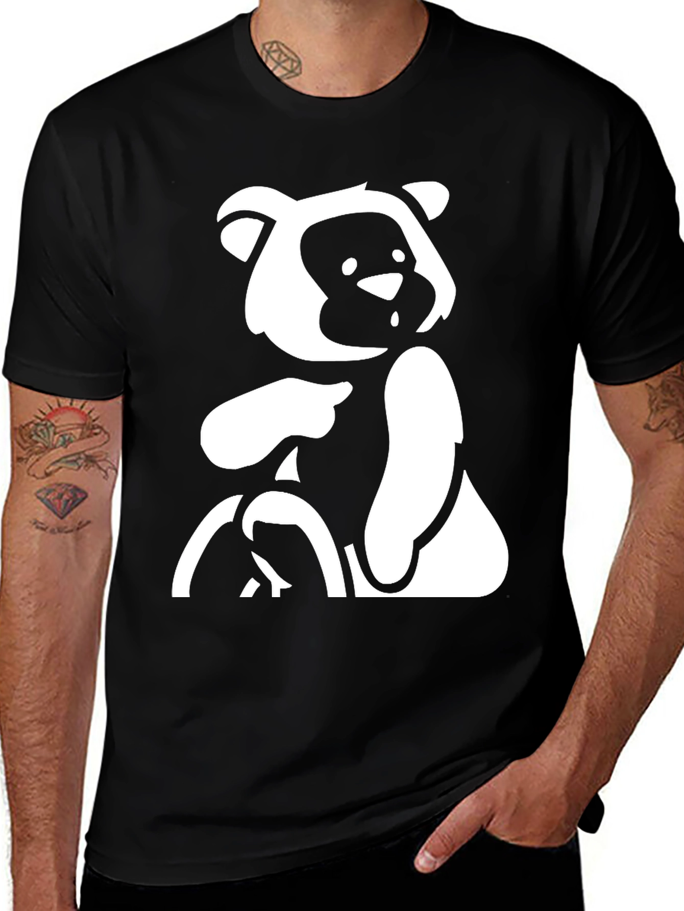Variant 11 of Black T-Shirt with Bear Graphic