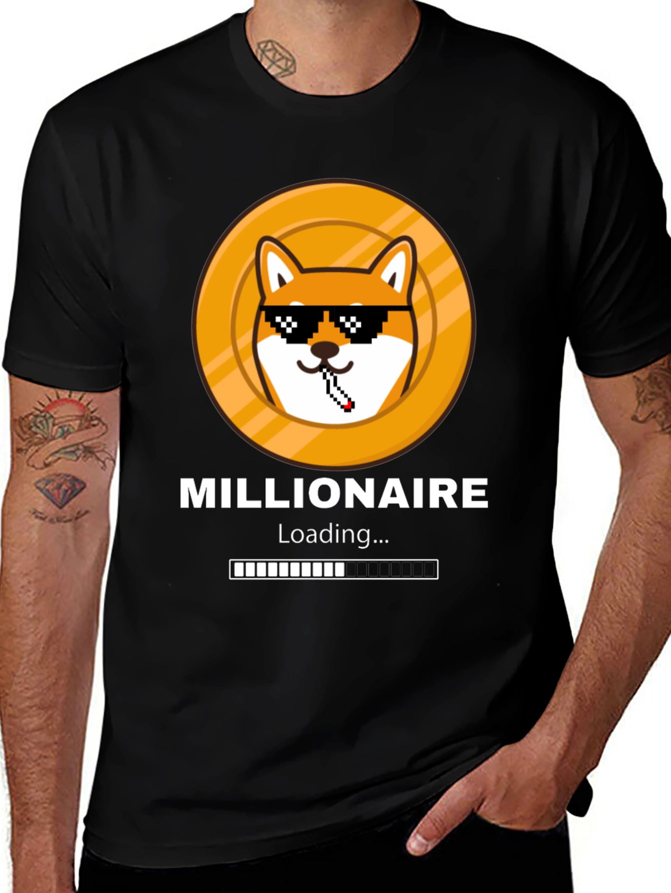 Variant 9 of Millionaire Loading Funny Meme Dog T-Shirt