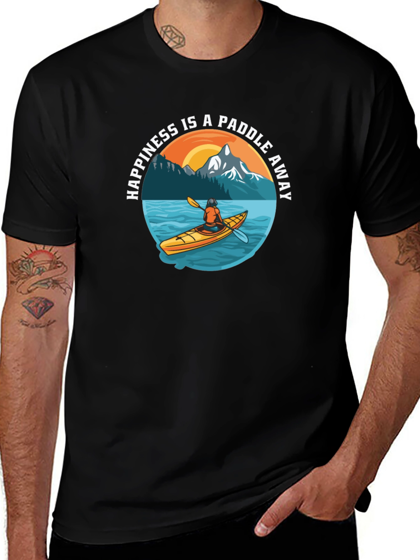 Variant 14 of Happiness is a Paddle Away Graphic Tee