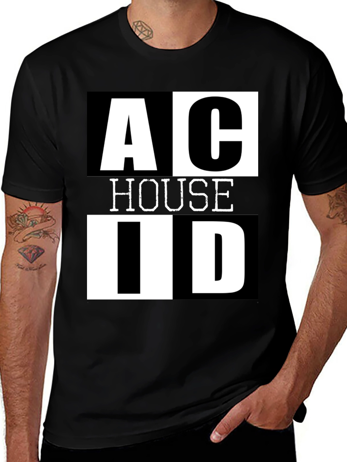Acid House Black Graphic T-Shirt