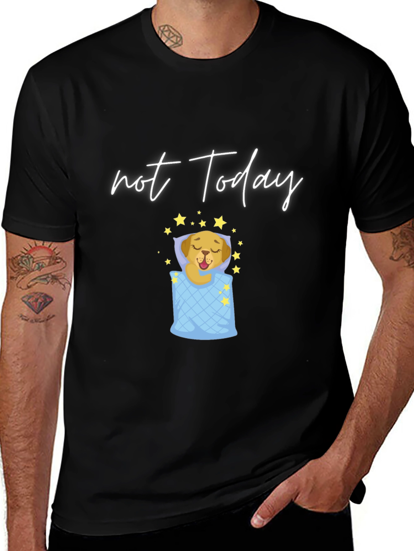 Variant 9 of Not Today Graphic T-Shirt: Lazy Dog Design