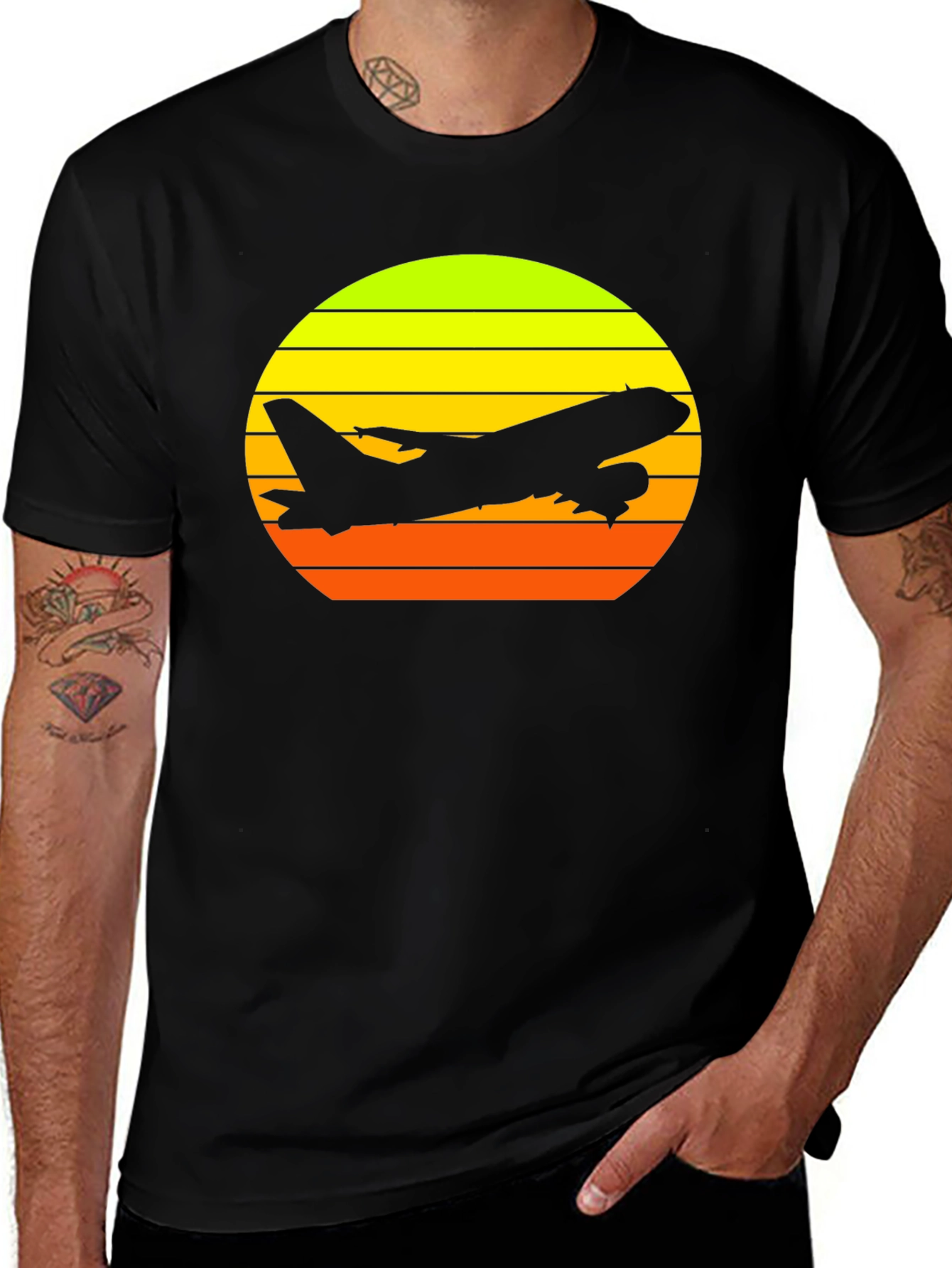 Variant 14 of Retro Sunset Airplane T-Shirt