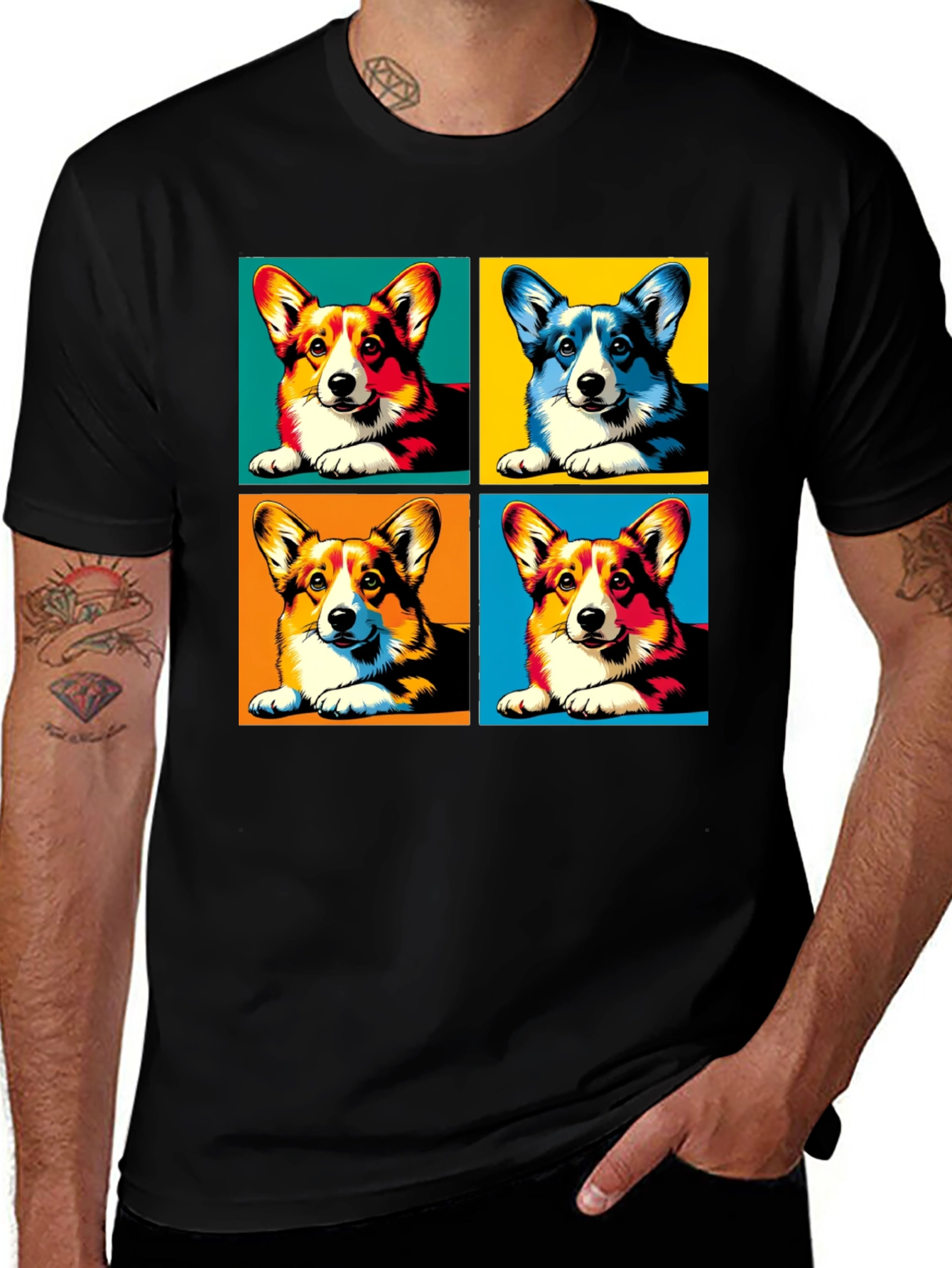 Variant 14 of Pop Art Corgi Dog T-Shirt