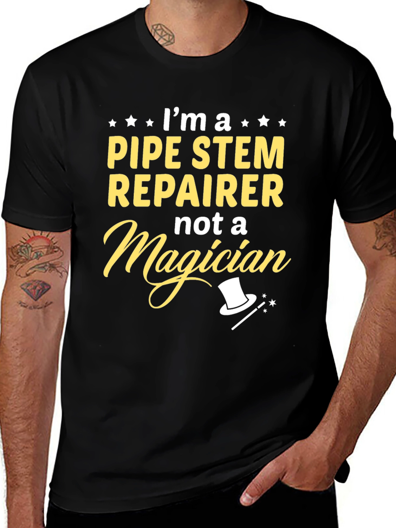Variant 15 of Pipe Stem Repairer Graphic Tee - Not A Magician!