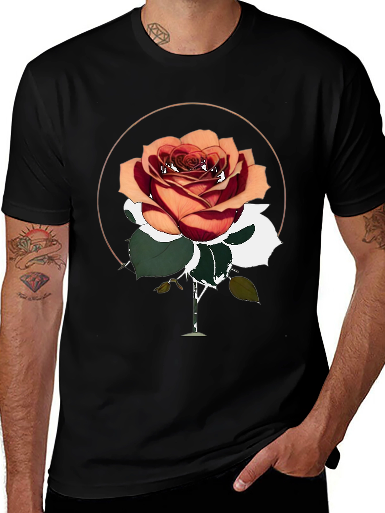 Variant 13 of Rose Graphic Tee - Stylish Men's T-Shirt
