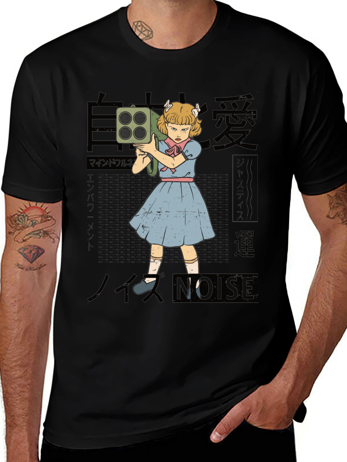 Variant 7 of Graphic Novelty T-Shirt - Retro Cartoon Girl with Bazooka