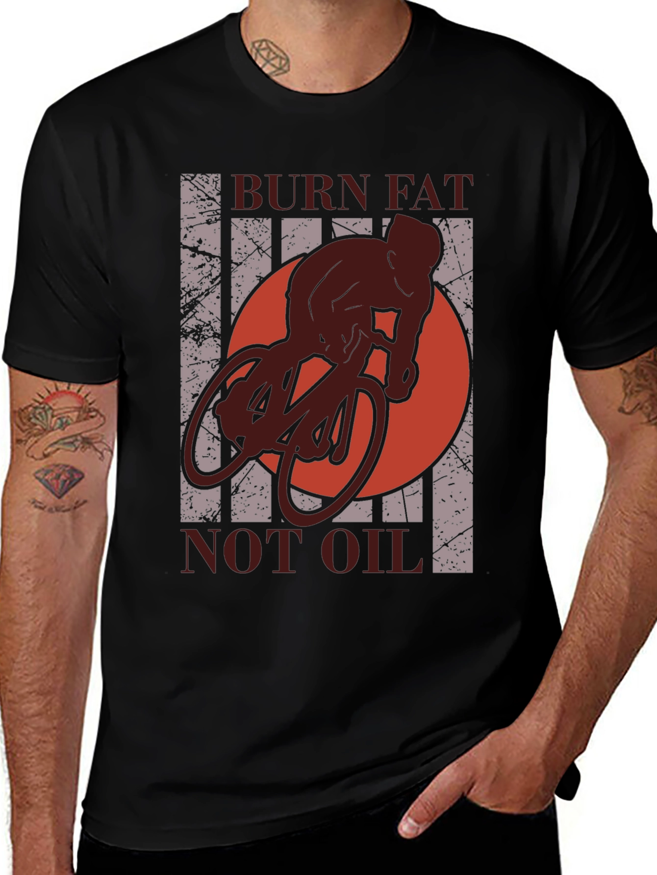 Burn Fat Not Oil T-Shirt - Cycling Motivation