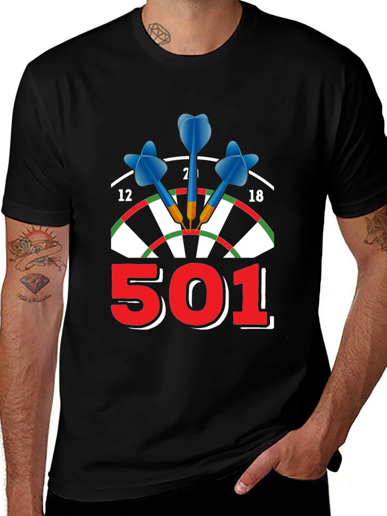 Variant 19 of Dartboard 501 T-Shirt - Sporty Casual Tee