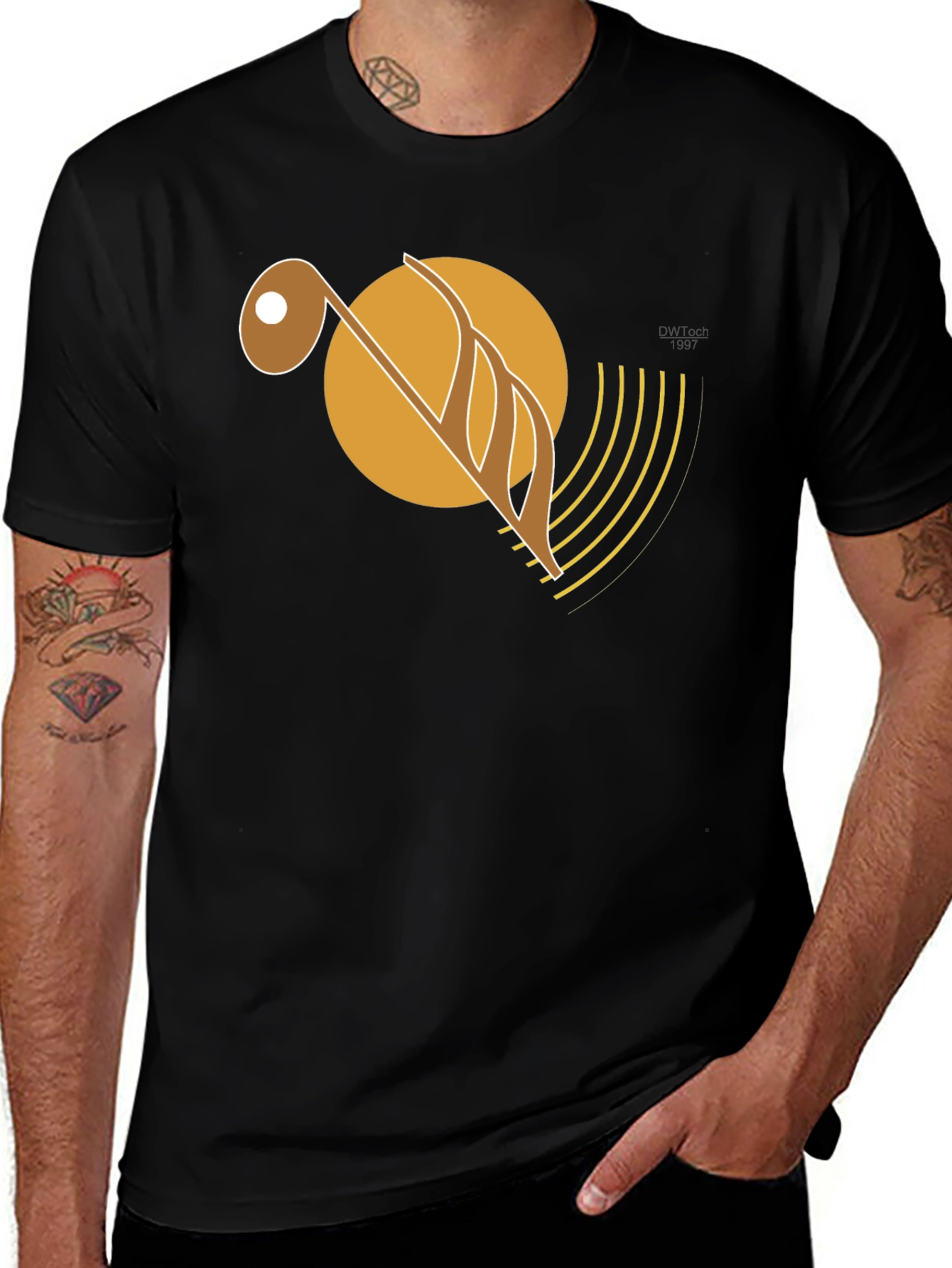 Variant 21 of Musical Note Graphic Tee - Modern Black T-Shirt