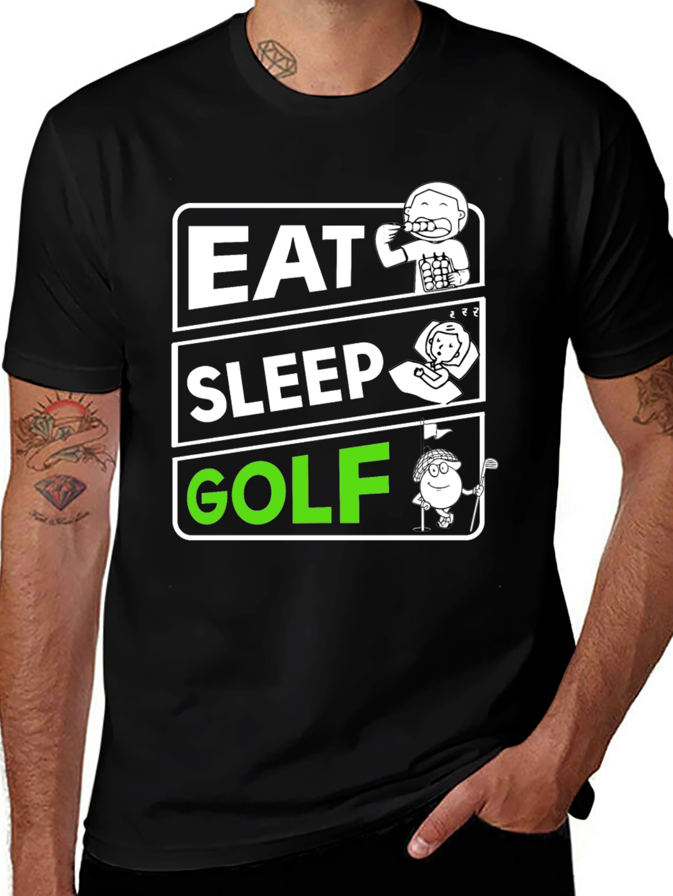 Variant 25 of Eat Sleep Golf T-Shirt - Humorous Golfer Tee
