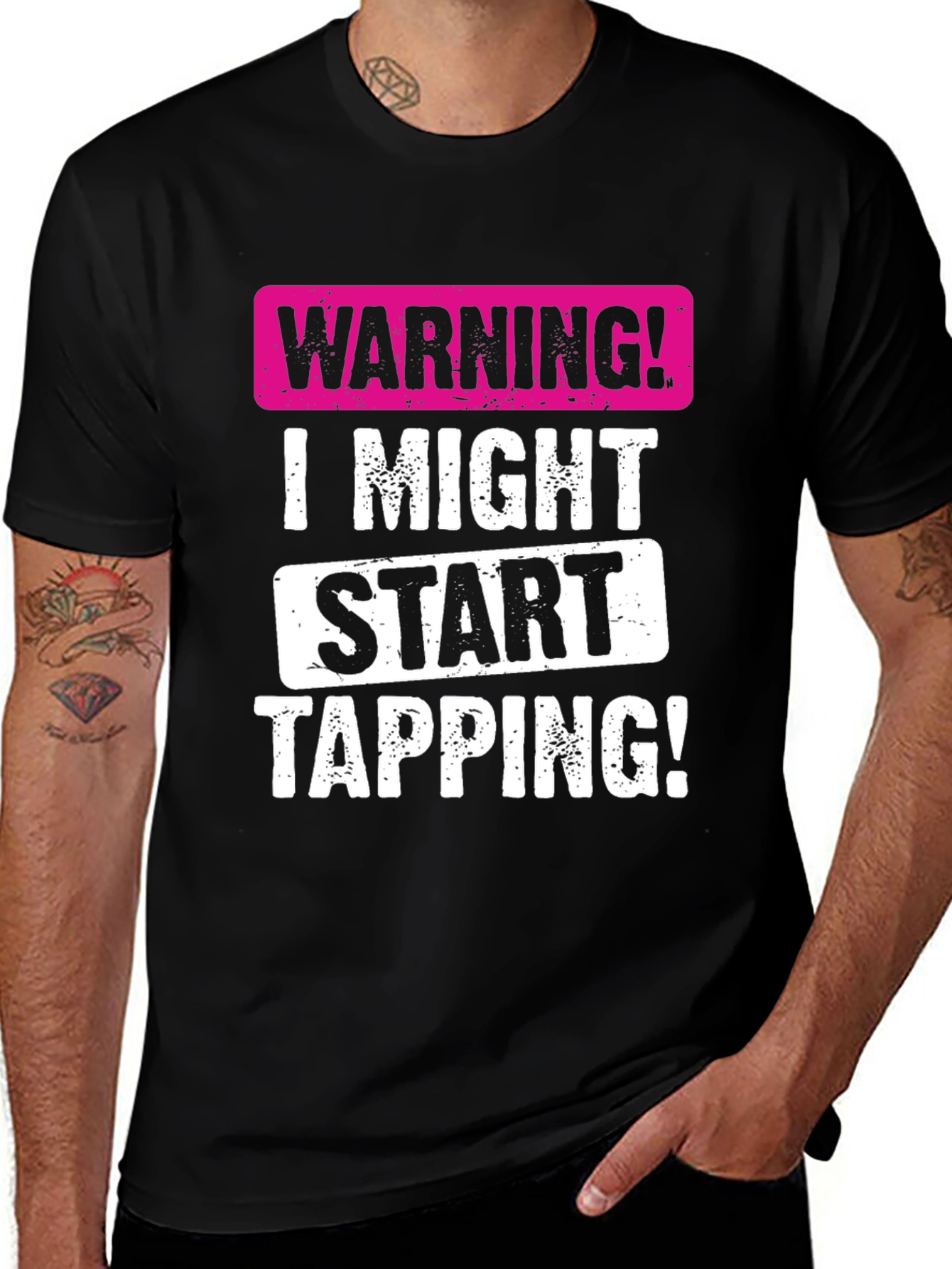 Variant 23 of Warning! Tapping T-Shirt
